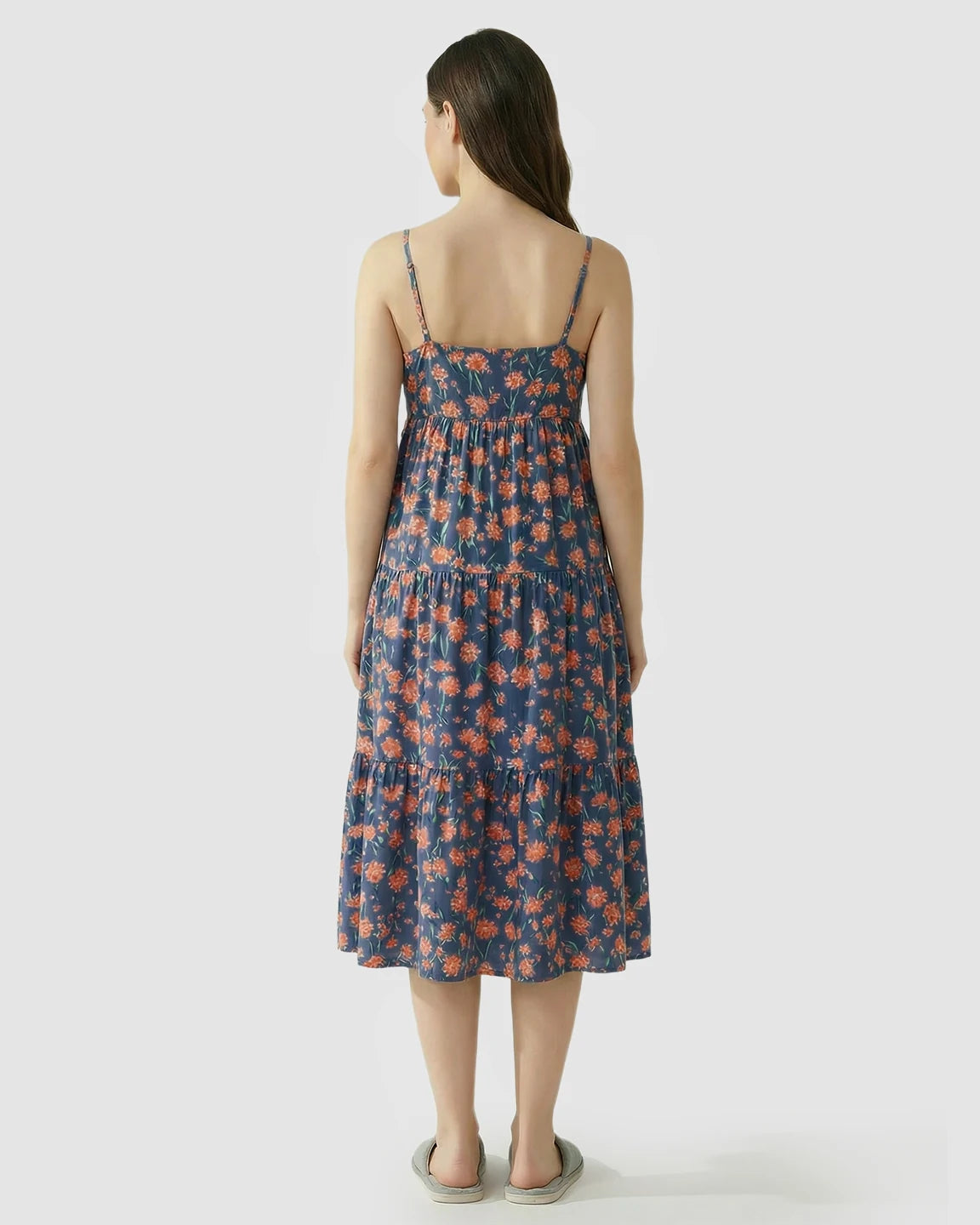 V-neck Ruffled Skirt Maternity Nightdress