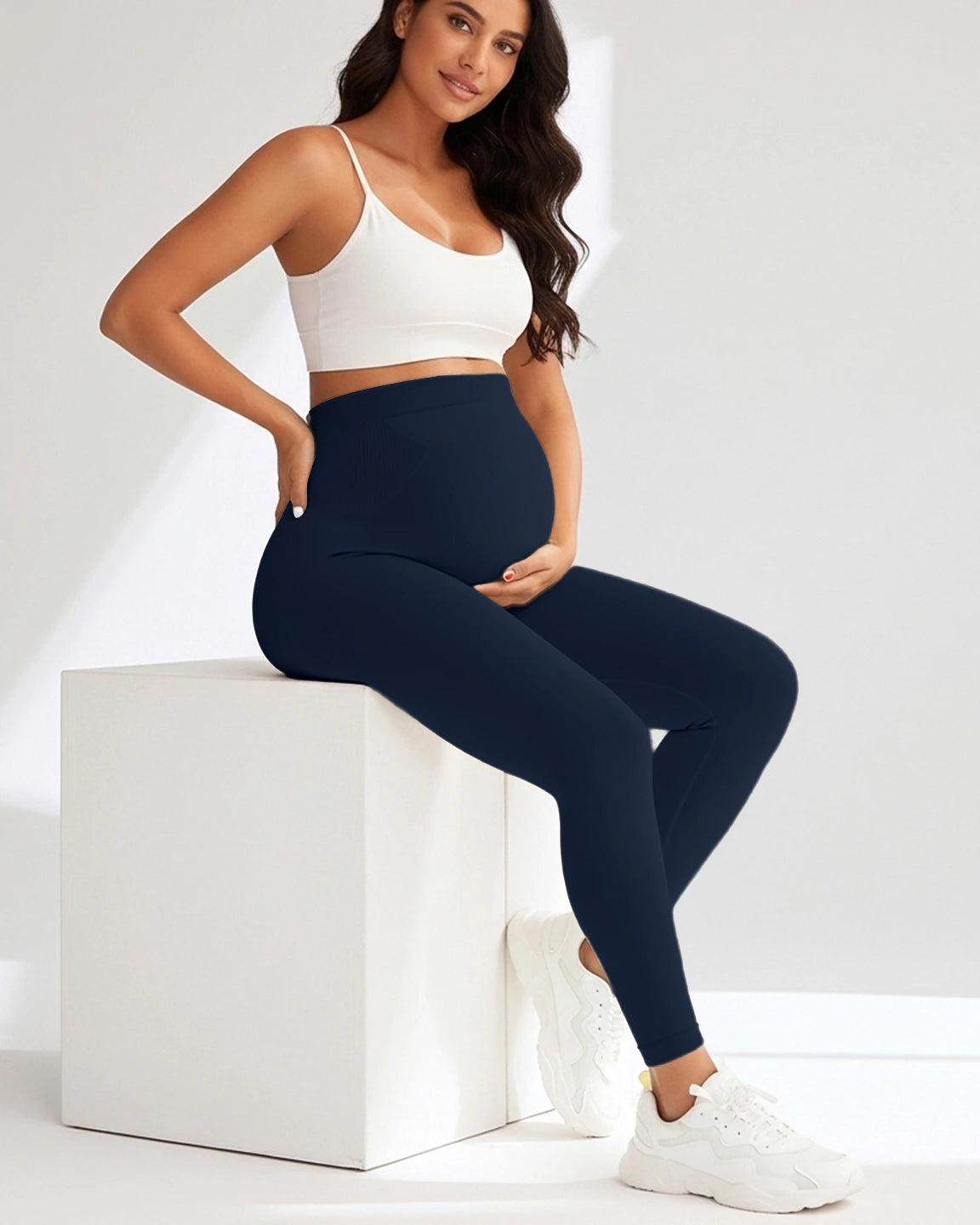 Soft Stretch Over-Belly Full Length Maternity Leggings