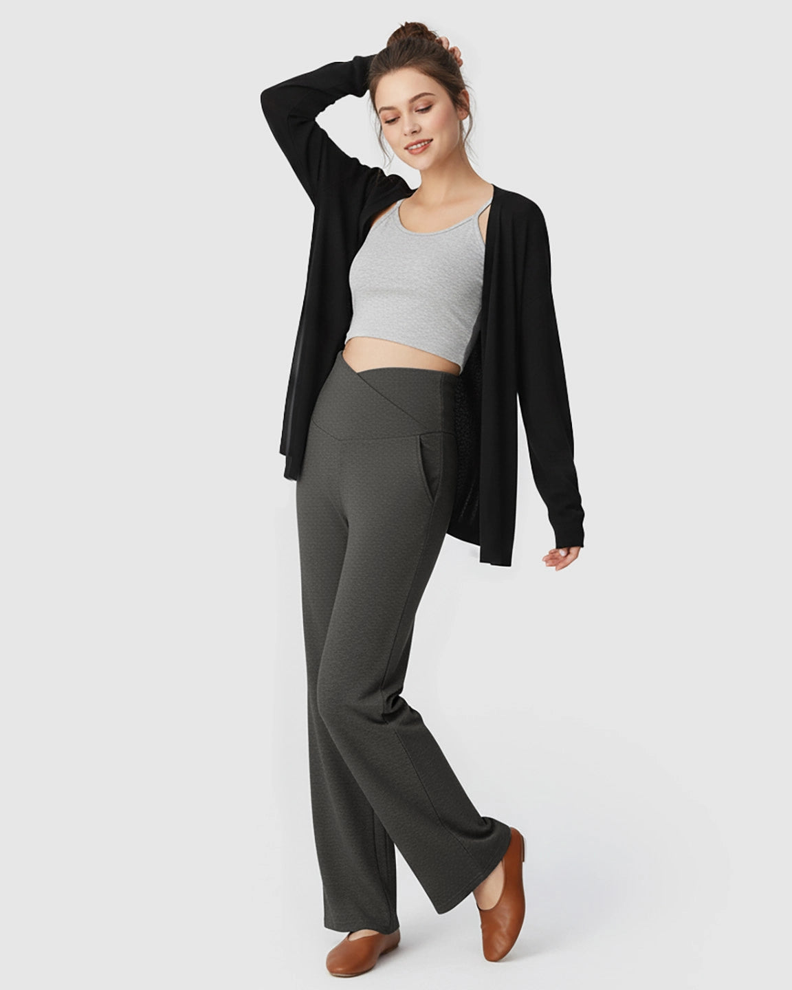 Crossover Waist Wide-Leg Maternity Lounge Pants