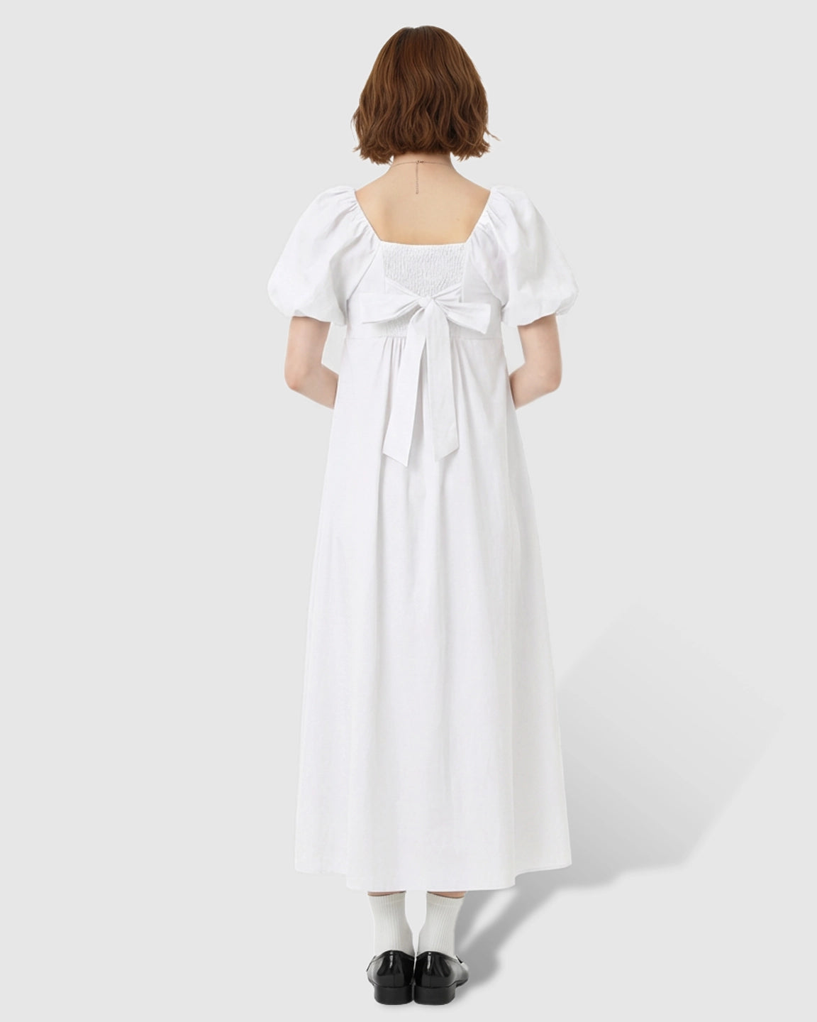 Short Puff Sleeve Casual Maternity Maxi Dress