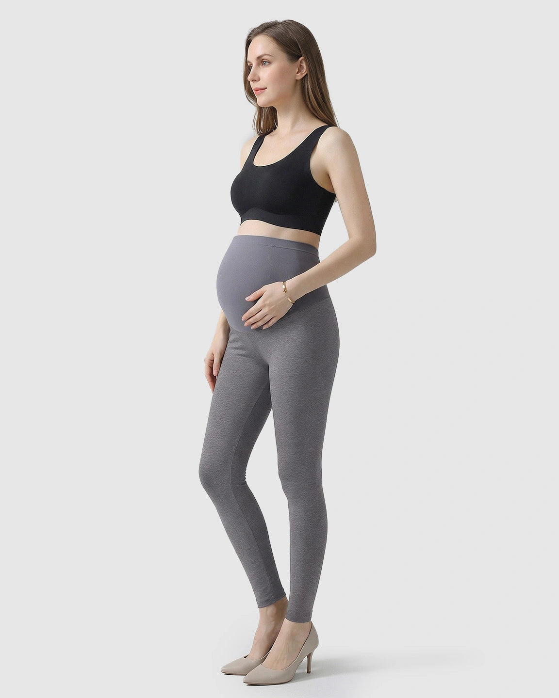 High-Waist Belly Support Maternity Leggings
