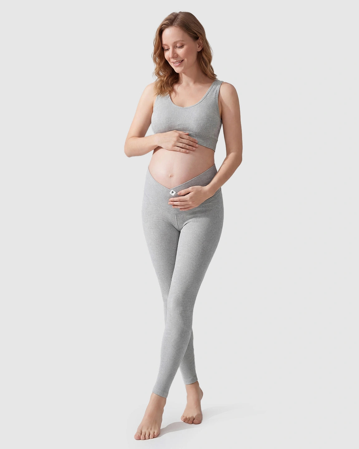 Crossover Waist Slim Fit Maternity Leggings