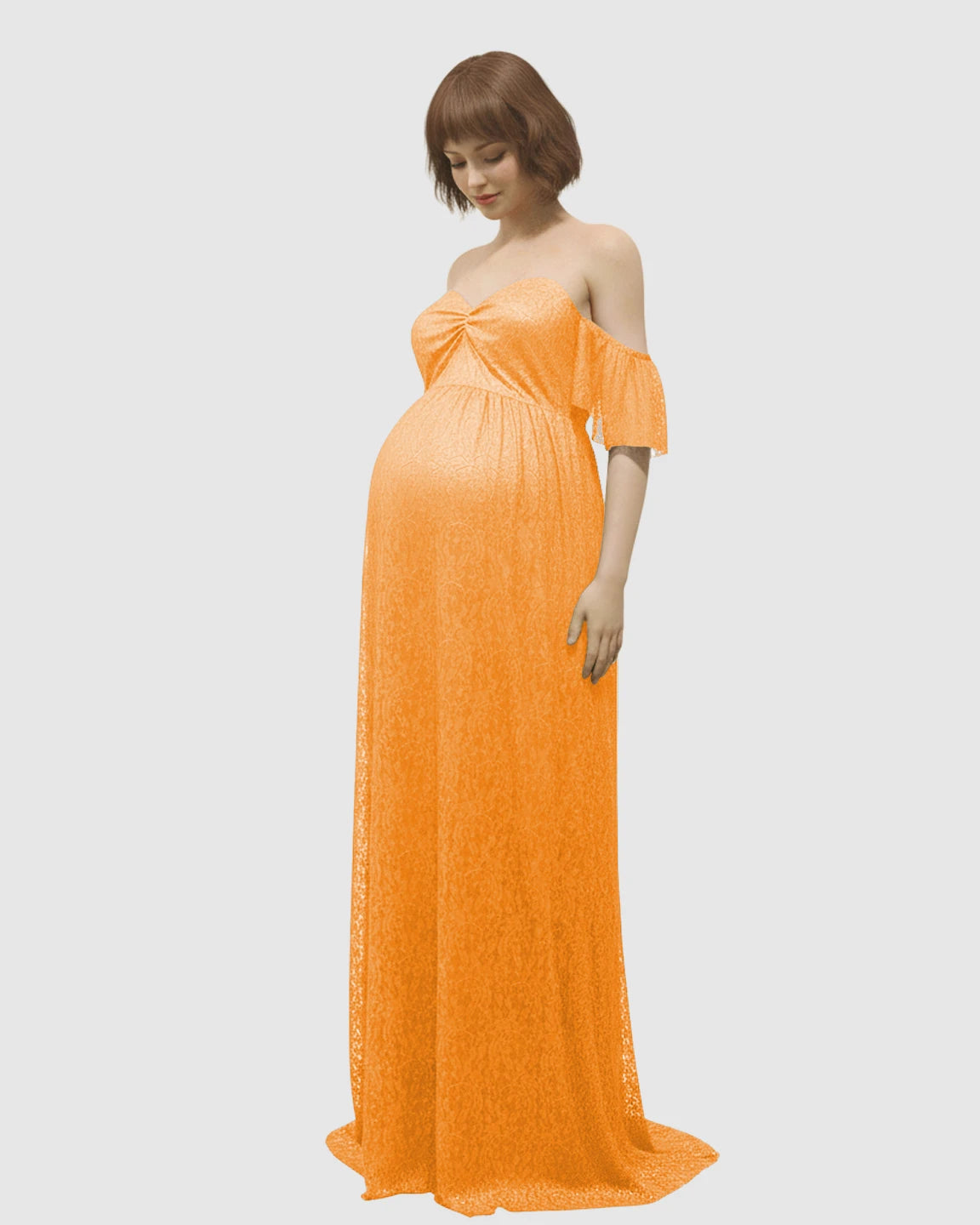 Elegant Lace Off-Shoulder Maternity Photoshoot Dress