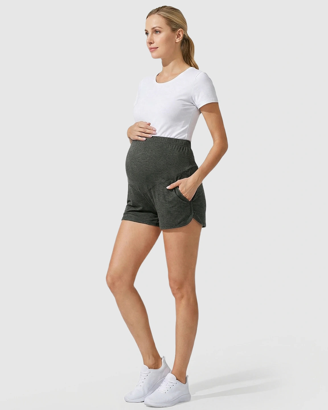Adjustable Waist Relaxed-Fit Maternity Shorts