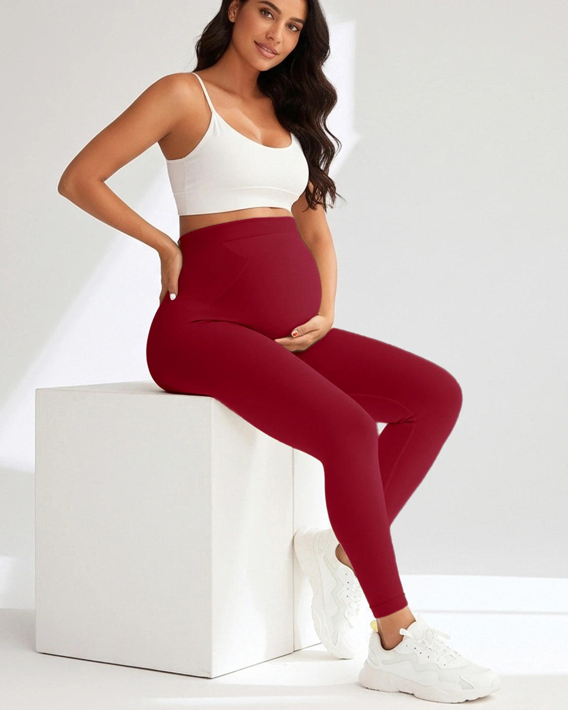 Soft Stretch Over-Belly Full Length Maternity Leggings