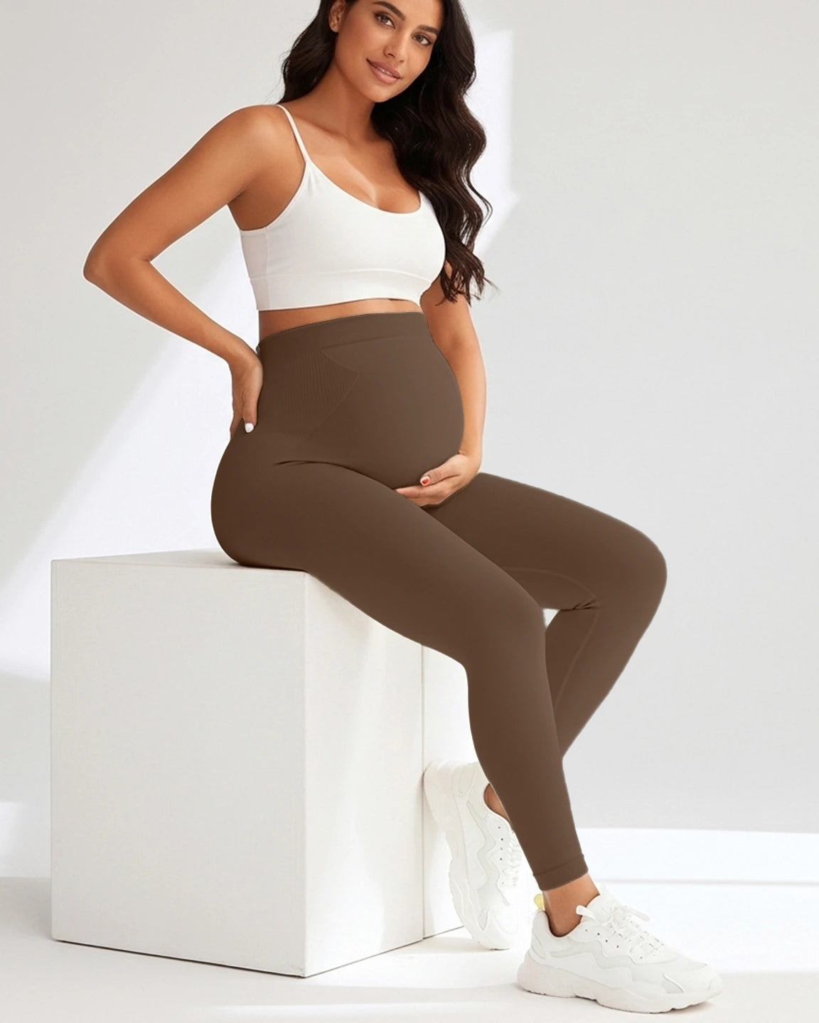 Soft Stretch Over-Belly Full Length Maternity Leggings