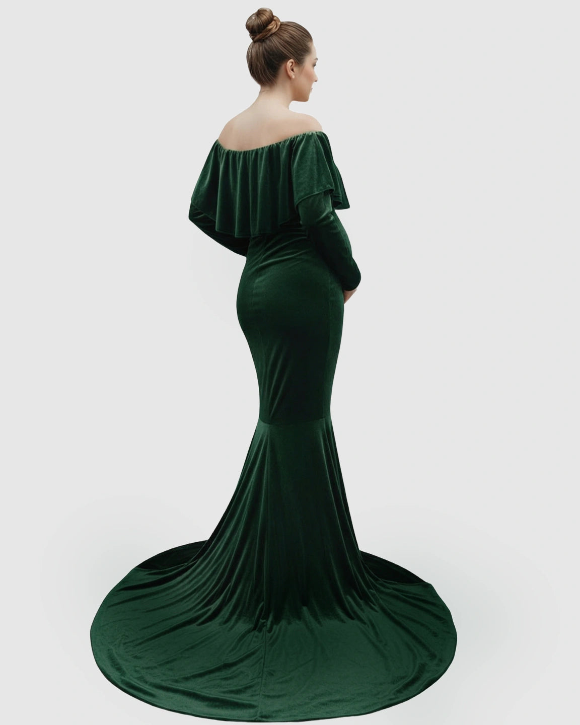 Off-Shoulder Fitted Maternity Photoshoot Dress