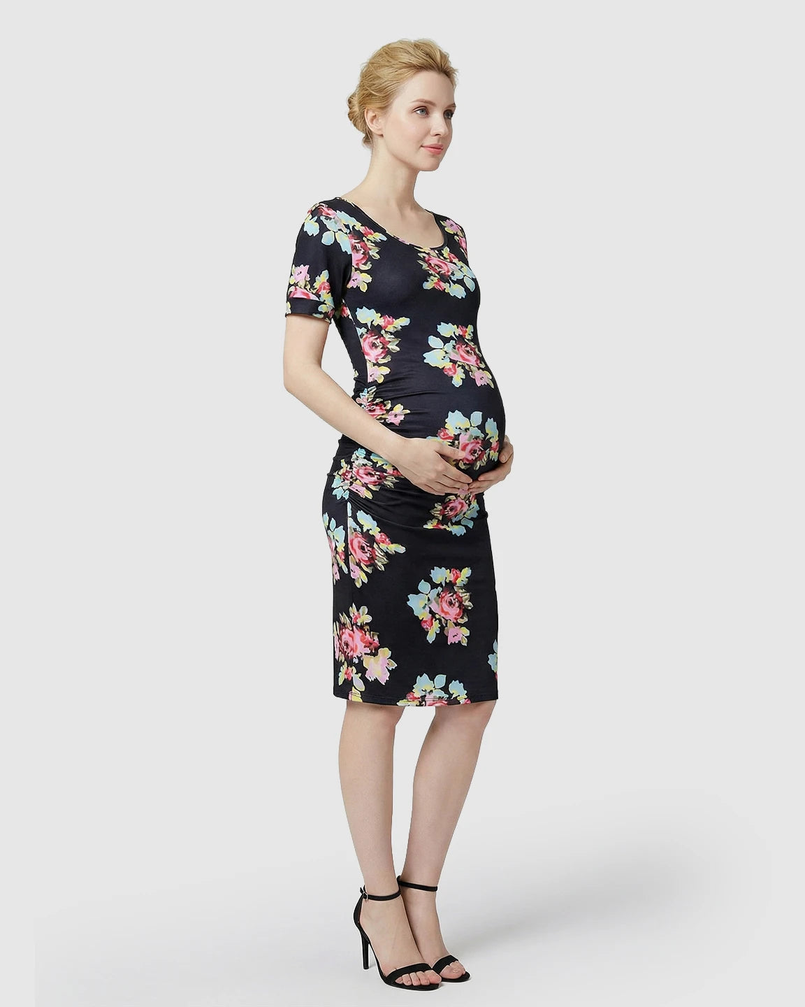 Side-Ruched Bodycon Maternity Dress