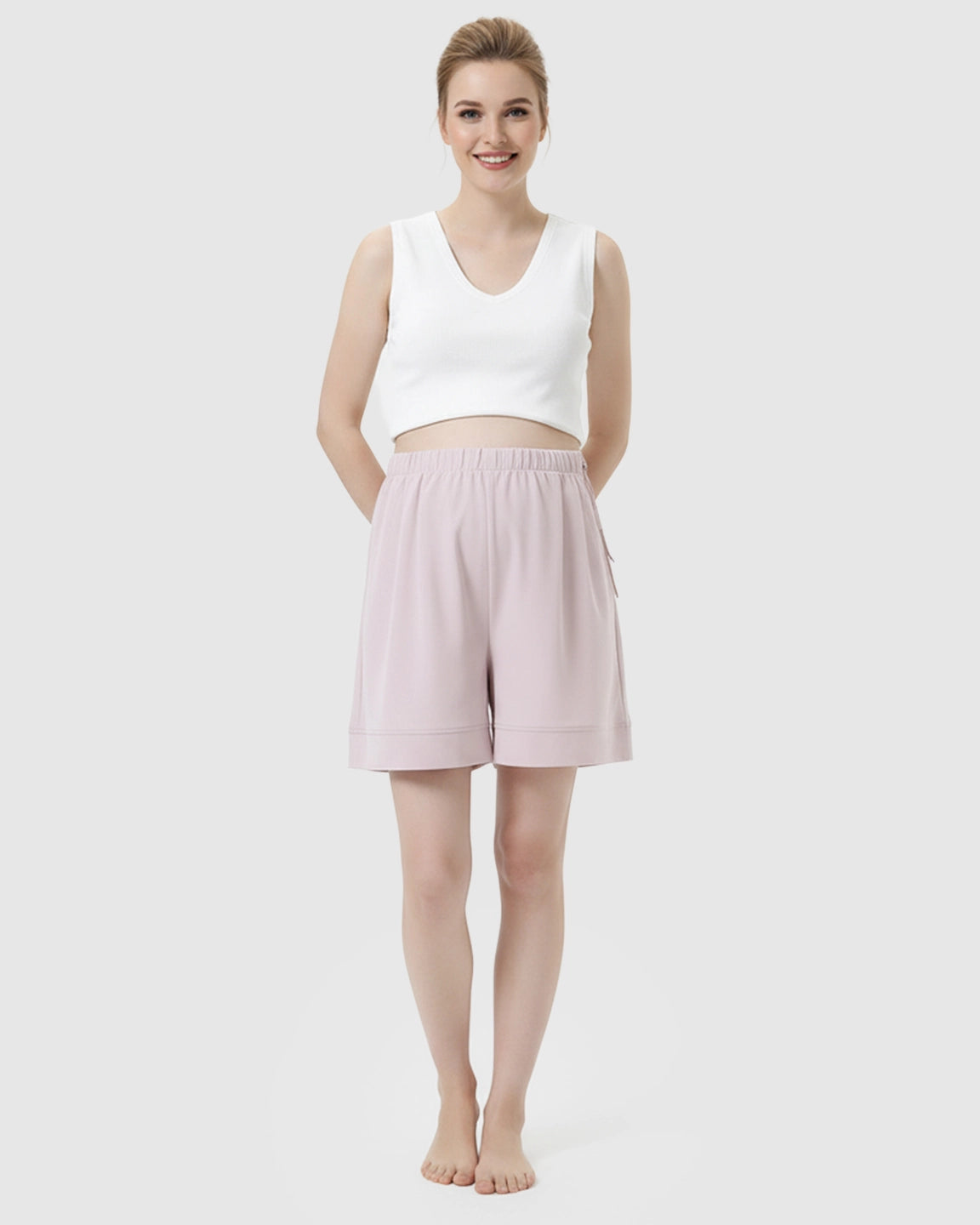 Pocketed Side Drawstring Maternity Shorts