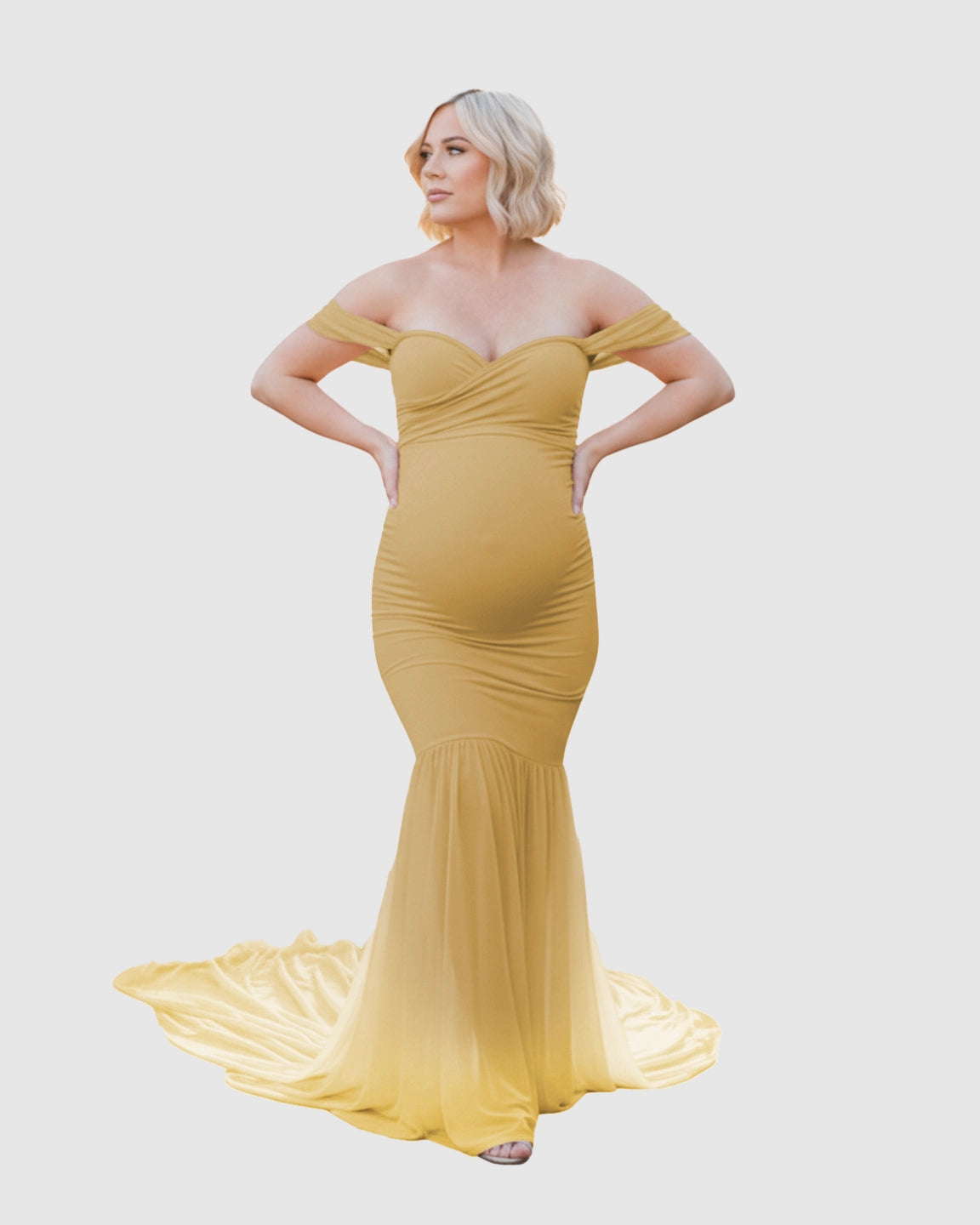 Off-Shoulder Mermaid Maternity Photoshoot Gown