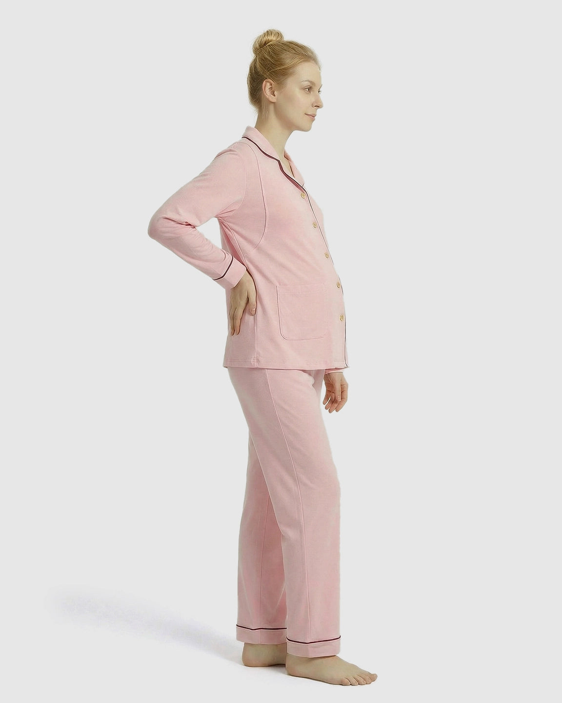 Notched Collar Relax Fit Maternity Loungewear Set