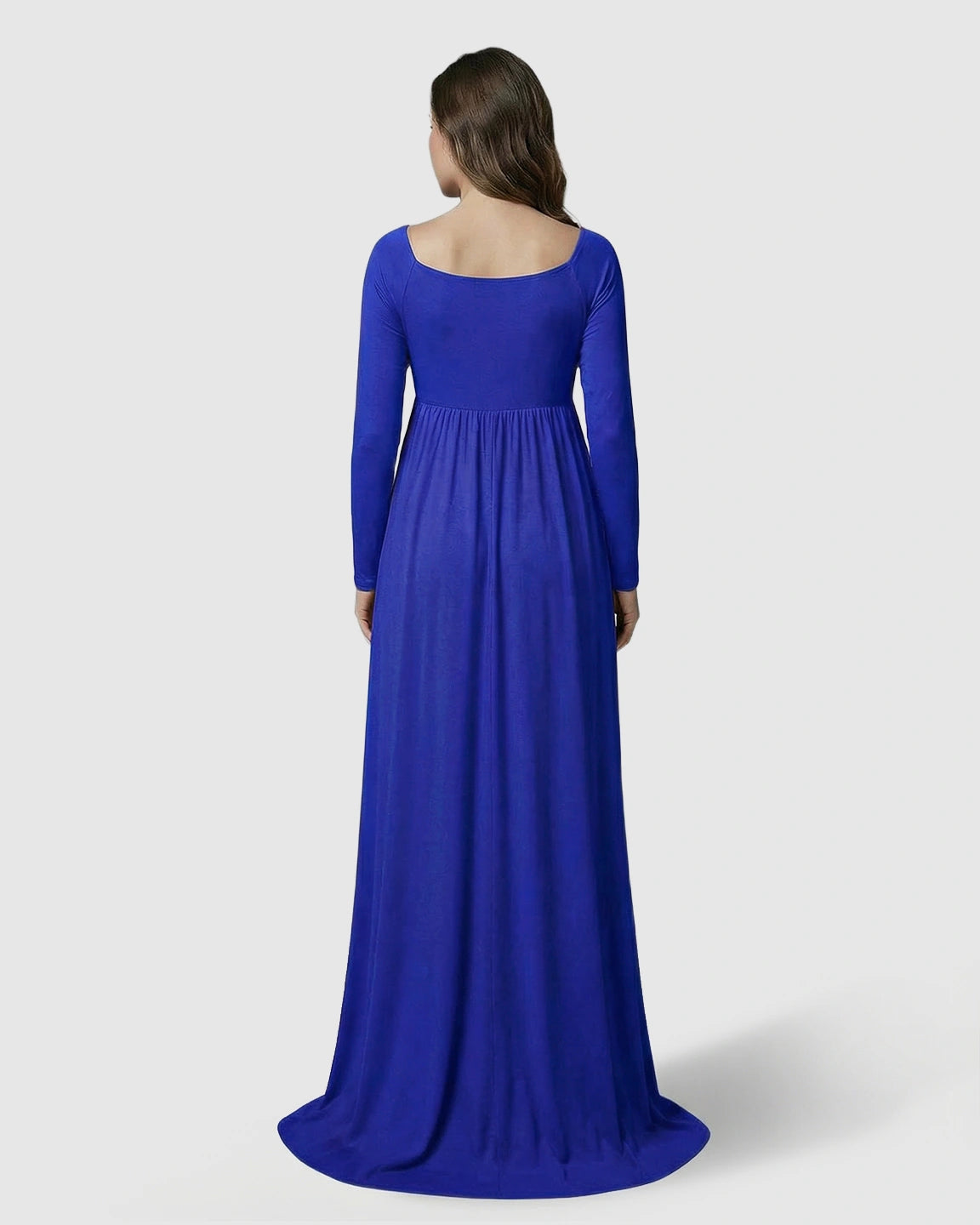 Long-Sleeve Full Train Maternity Maxi Dress