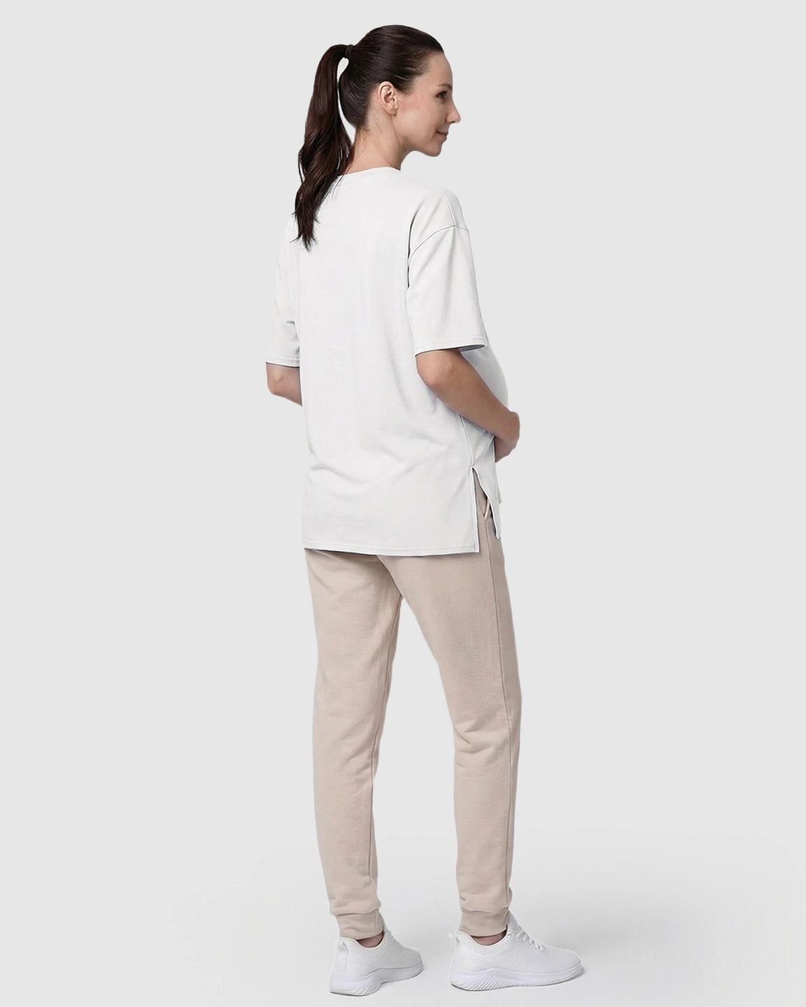 Zipper-Slits Casual Maternity Nursing T-Shirt