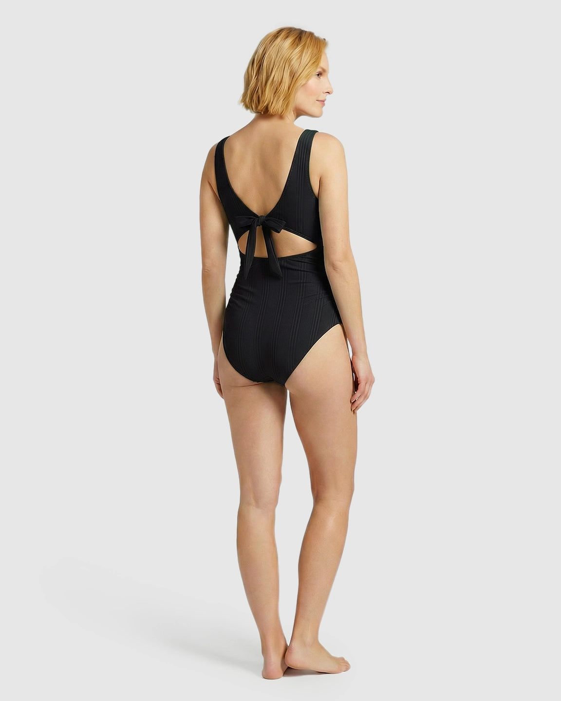 Bow Tie-Back Cutout Maternity Swimsuit