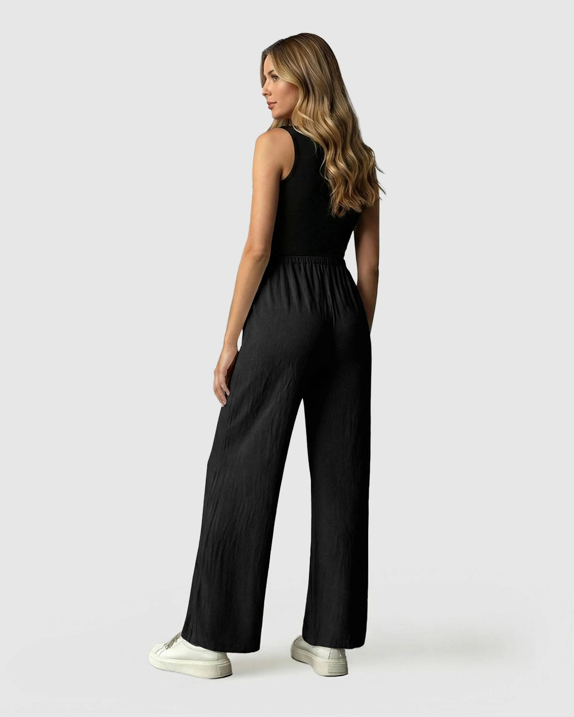 Elastic Waist Wide-Leg Maternity Pants