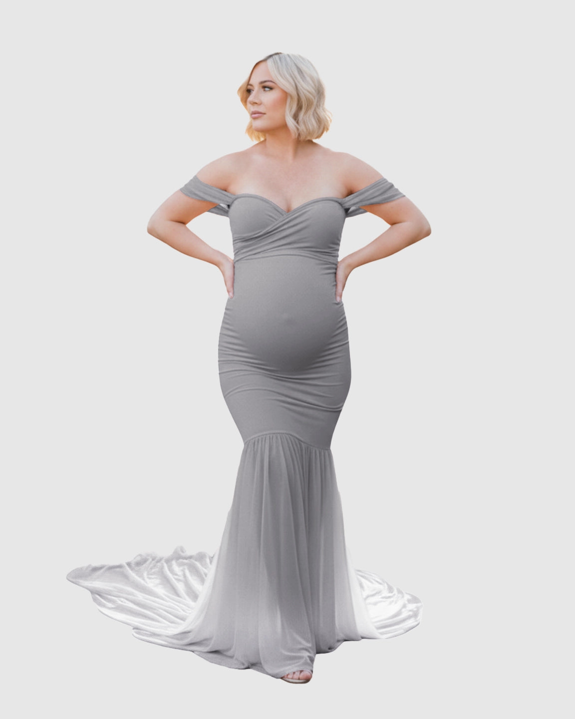 Off-Shoulder Mermaid Maternity Photoshoot Gown