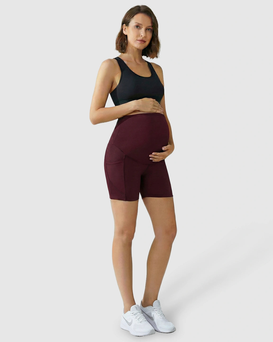 High-Waist Supportive Maternity Shorts