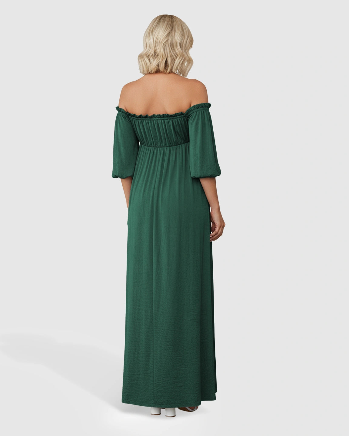 Off-Shoulder Elegant Maternity Maxi Dress