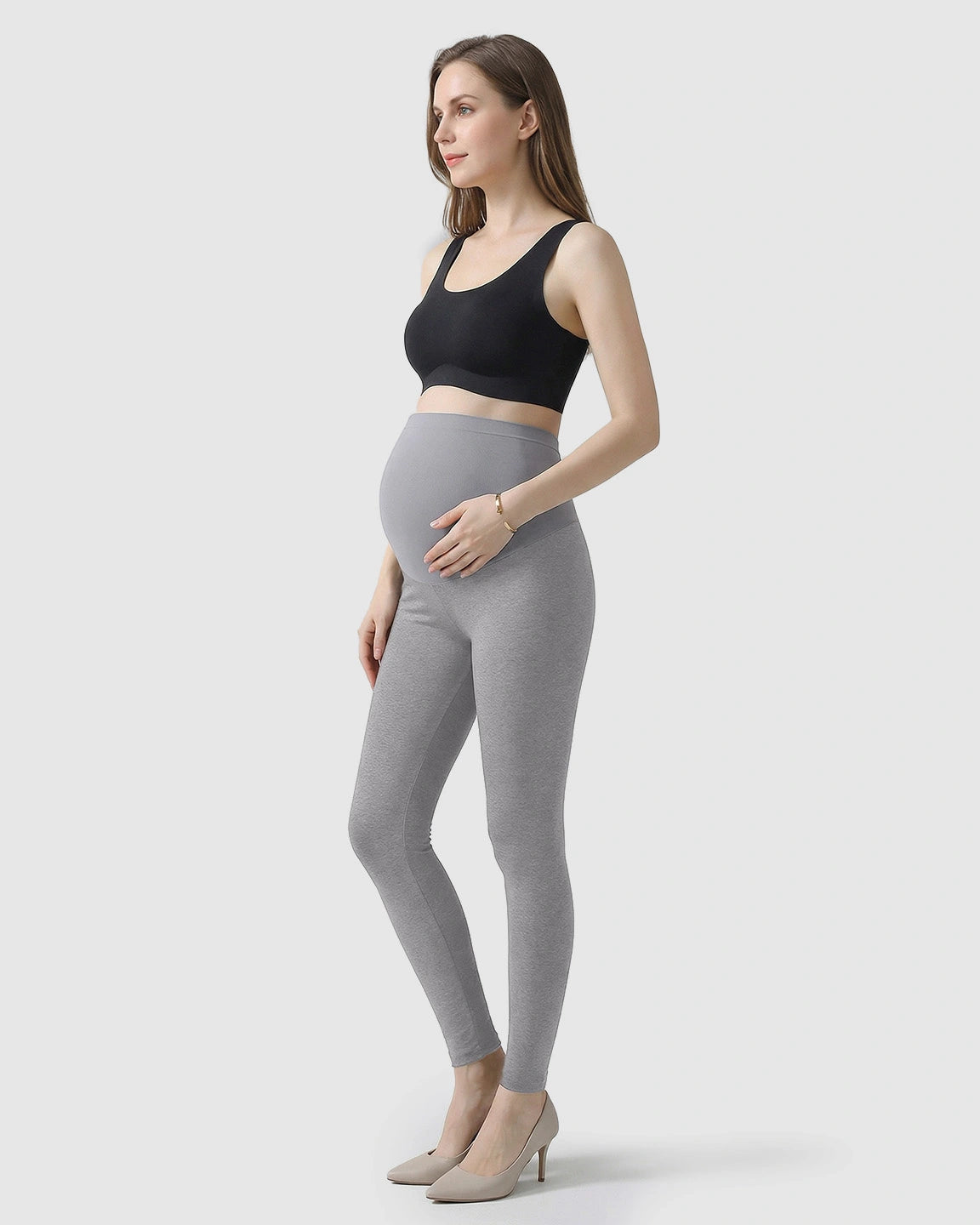 High-Waist Belly Support Maternity Leggings