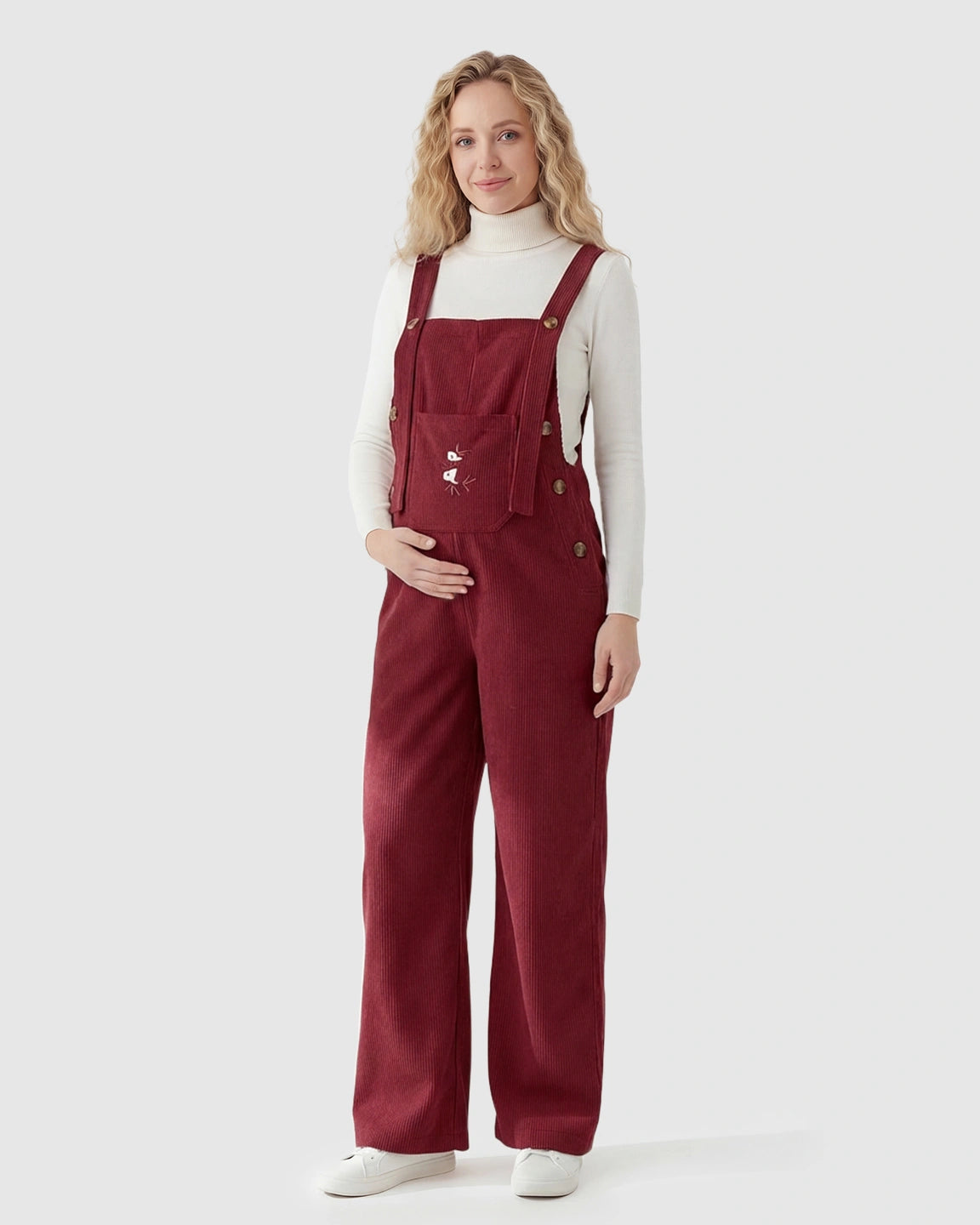 Adjustable Shoulder Straps Dungaree-Style Maternity Jumpsuit