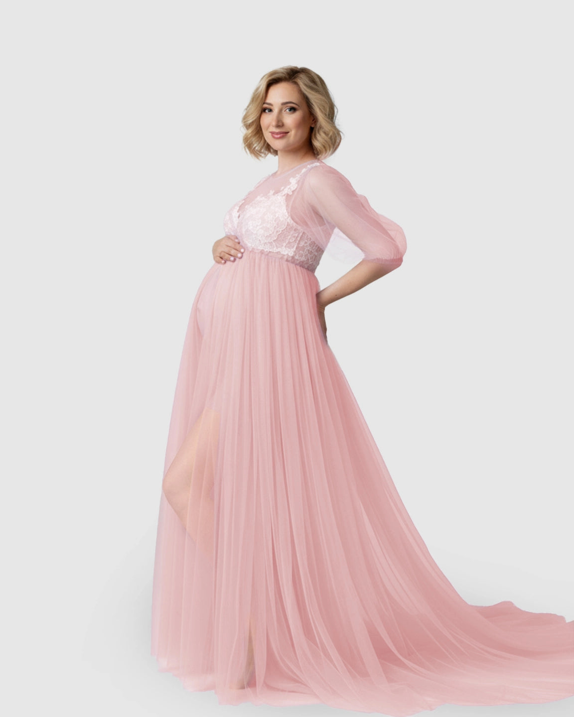 Tulle Lace Swing Trail Maternity Photoshoot Dress