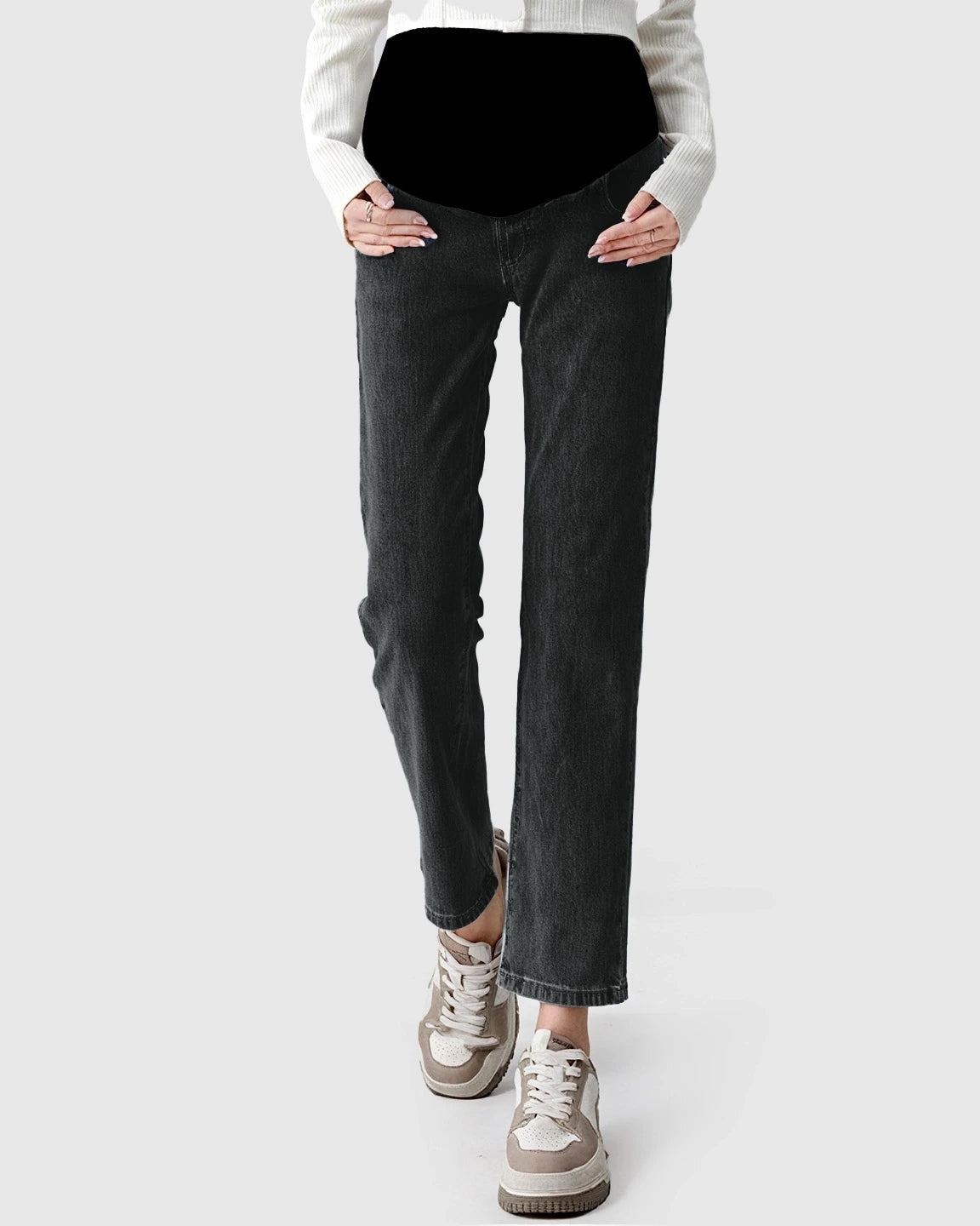 Stretch Denim Straight-Leg Maternity Jeans