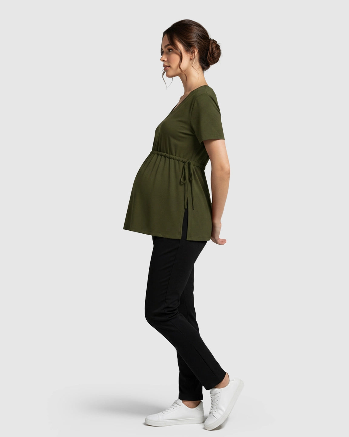 Elastic-Waist Babydoll Maternity Top