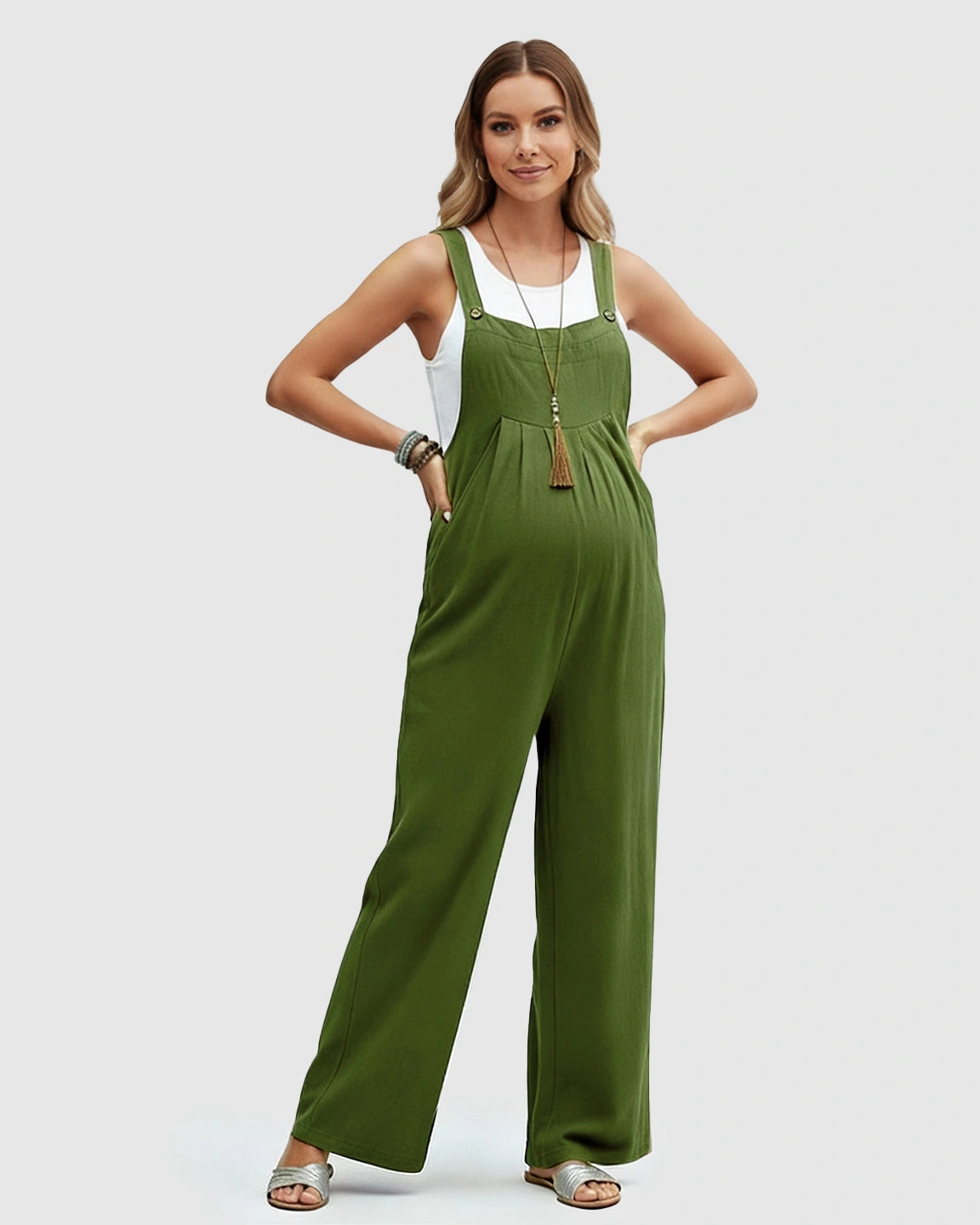 Cotton Drape Maternity Jumpsuit