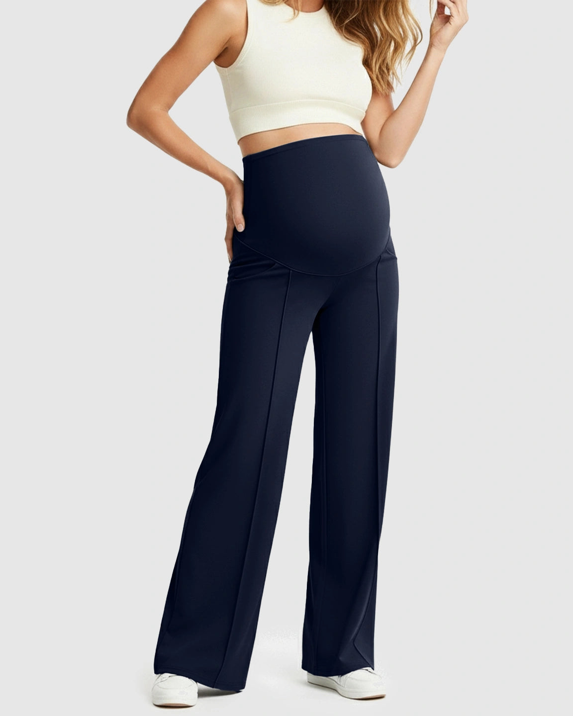 High Waist Maternity Pants With Relaxed Fit