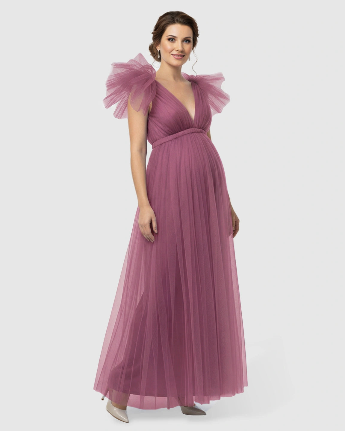 Dramatic Tulle Babydoll Maternity Photoshoot Dress
