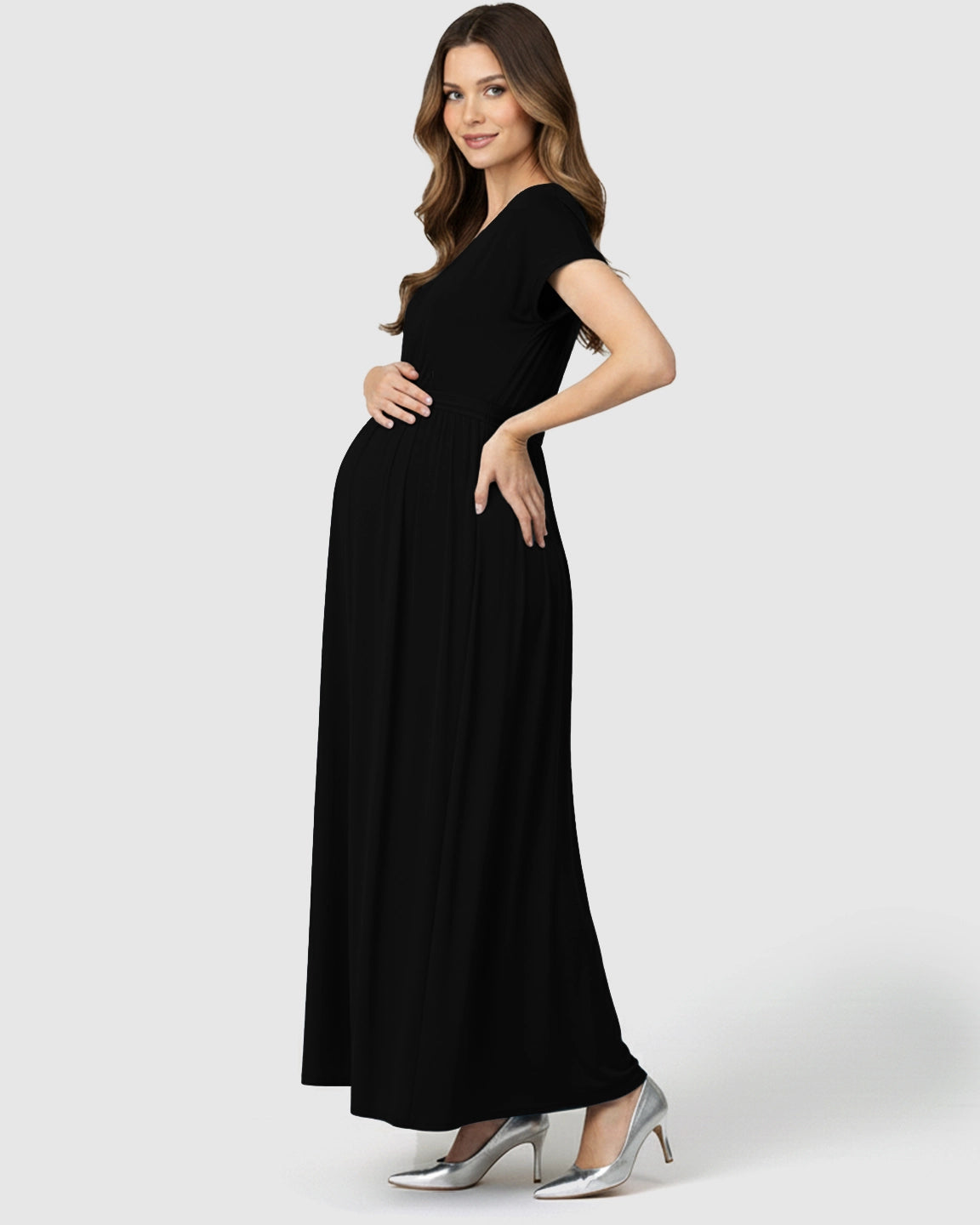 Empire Waist Flowy Maternity Maxi Dress
