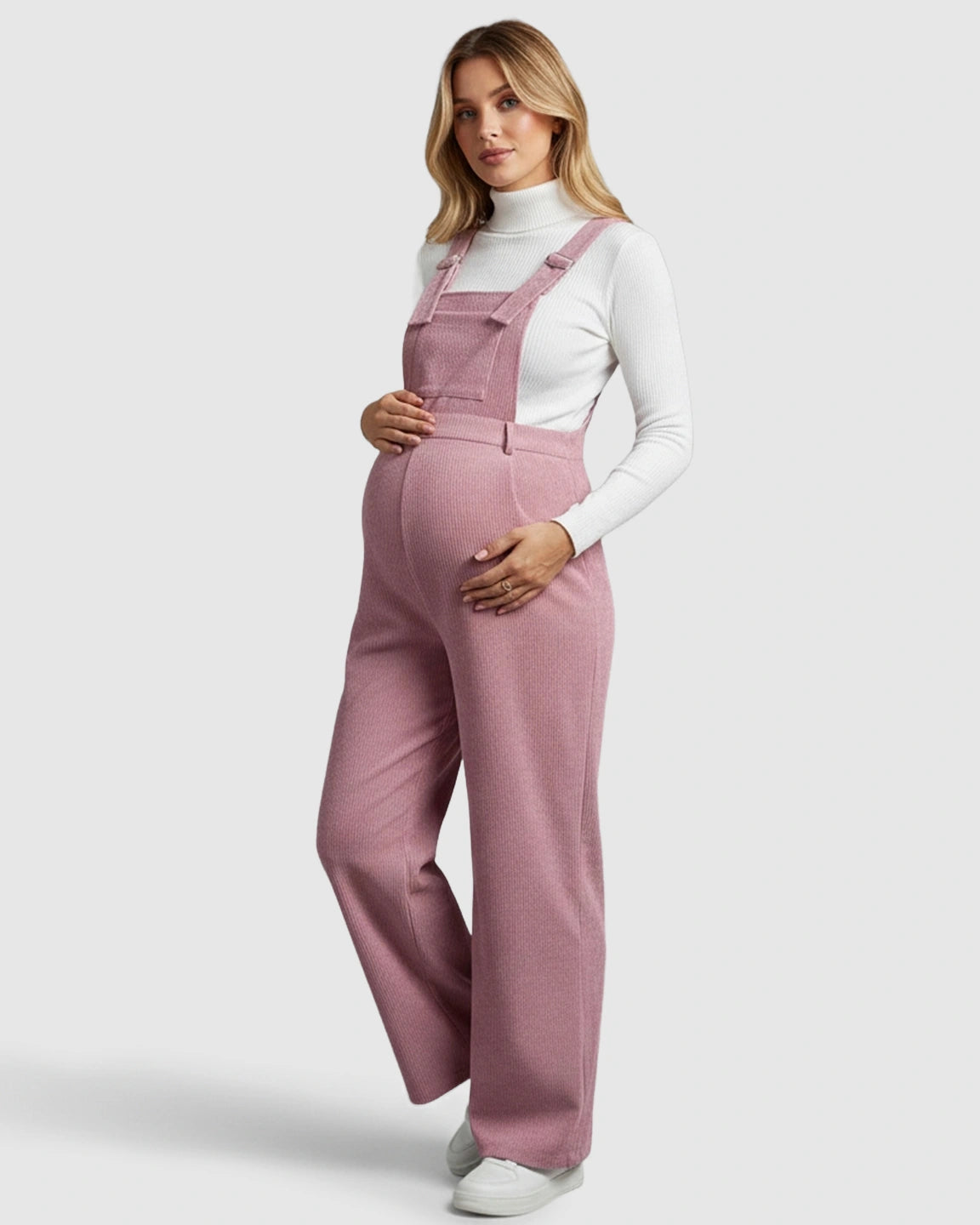 Adjustable Corduroy Maternity Jumpsuit