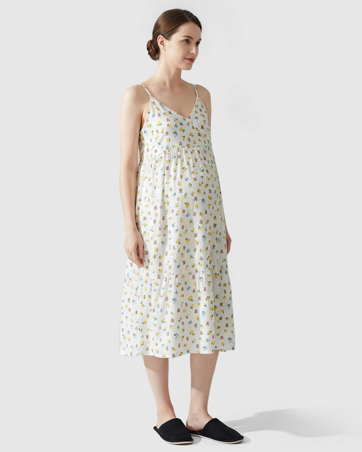Floral Print Flattering Fit Maternity Nightdress