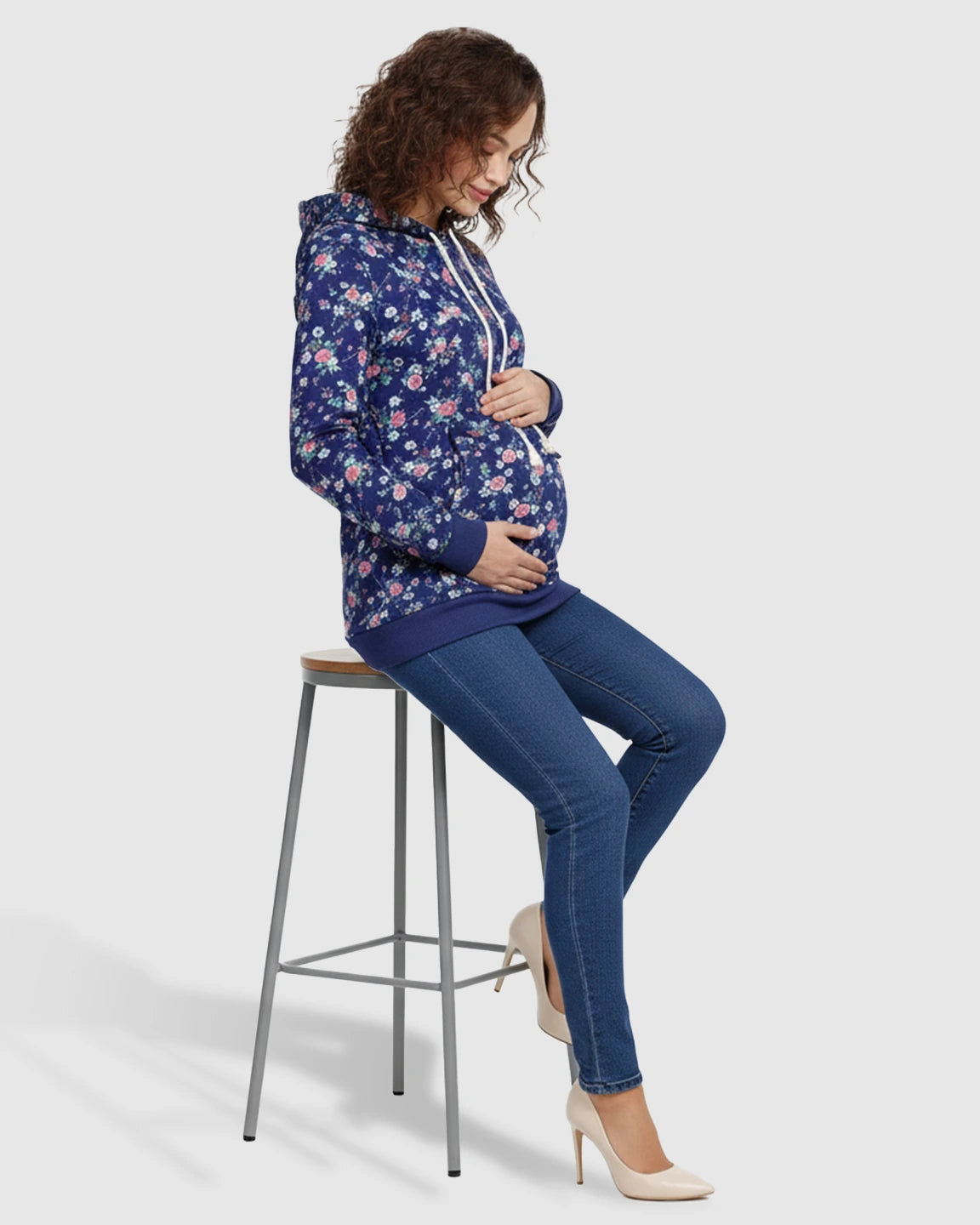 Kangaroo Pocket Pull Over Loose Fit Nursing Hoodie