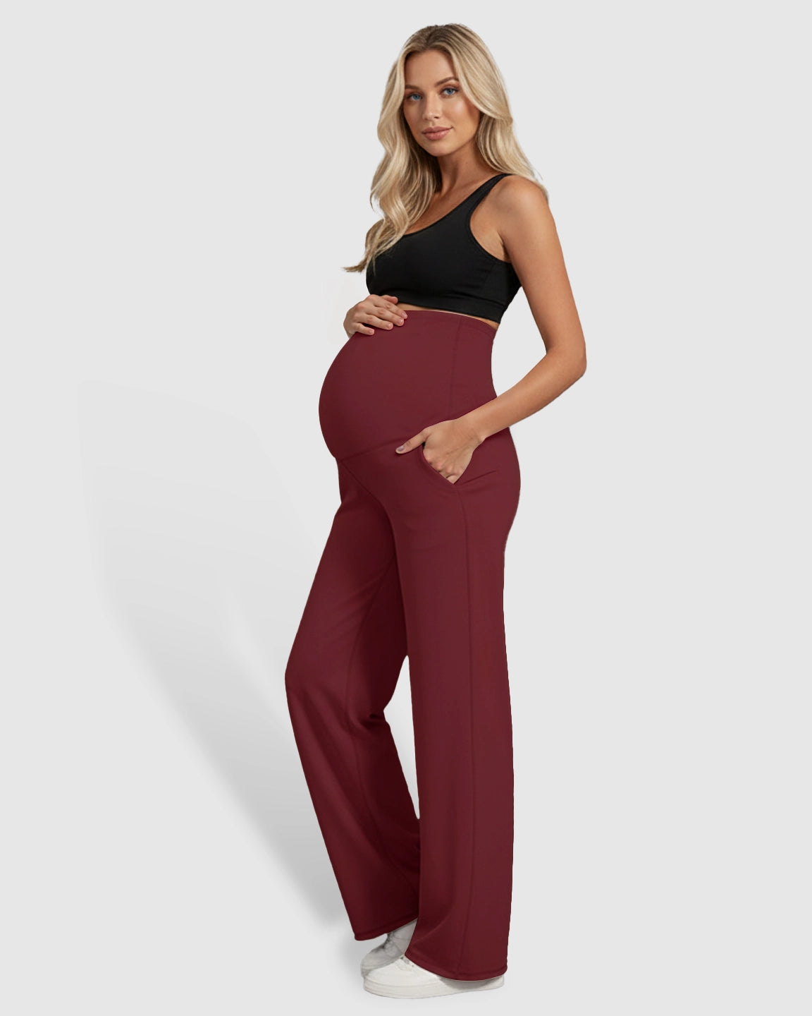 High-Waist Straight-Leg Maternity Pants
