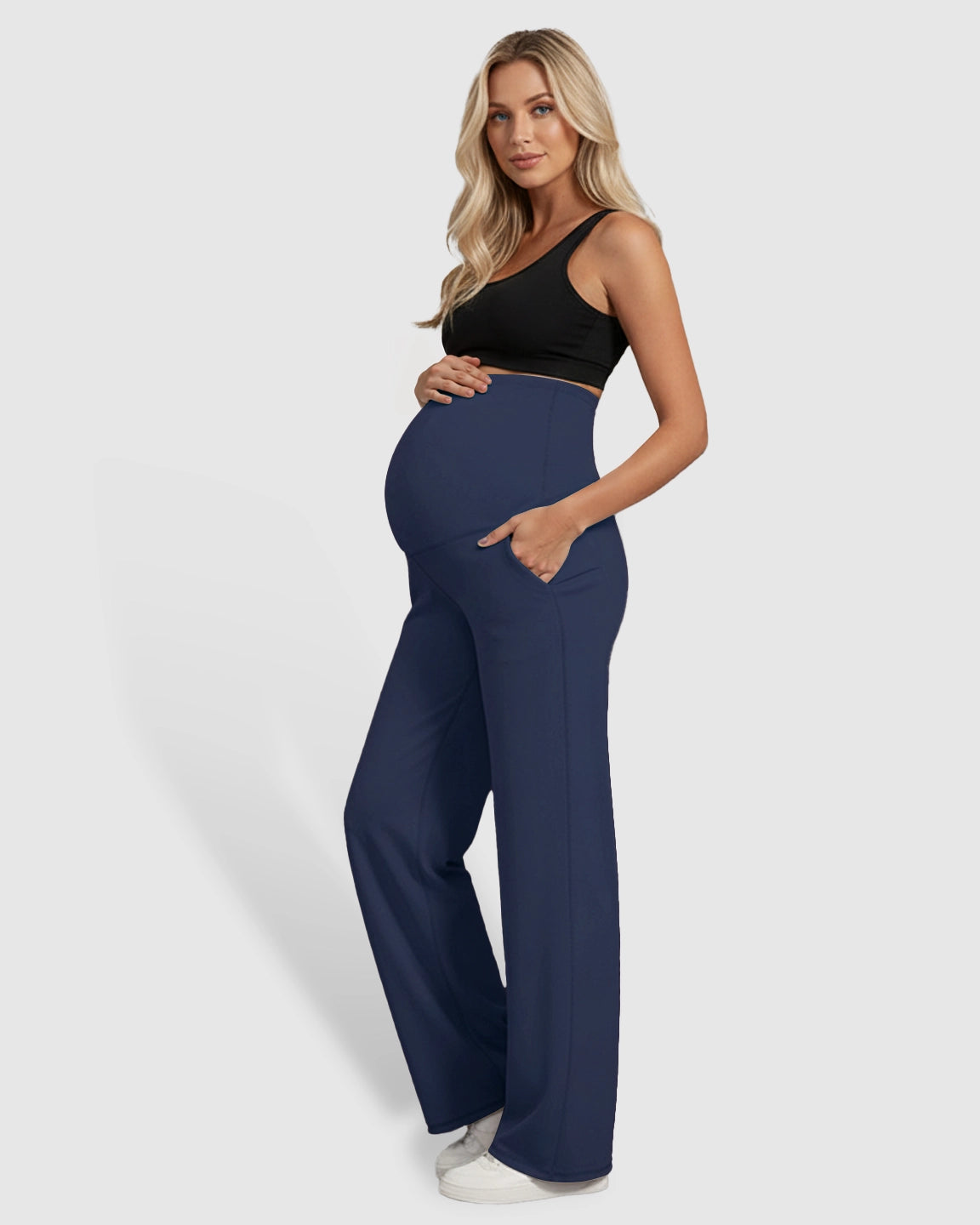 High-Waist Straight-Leg Maternity Pants