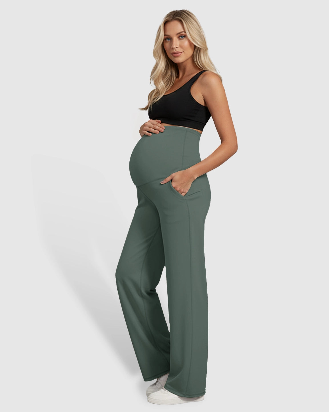High-Waist Straight-Leg Maternity Pants