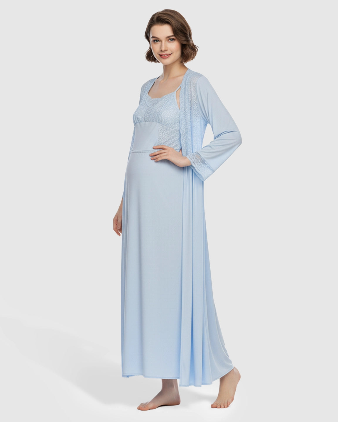 Elegant Lace Loose Fit Maternity Loungewear Set