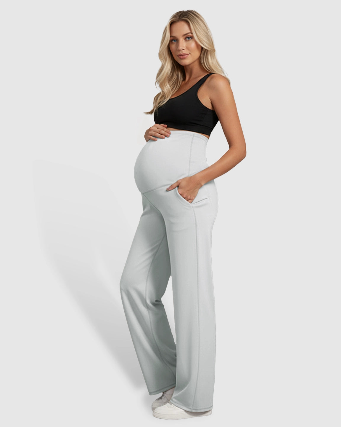 High-Waist Straight-Leg Maternity Pants