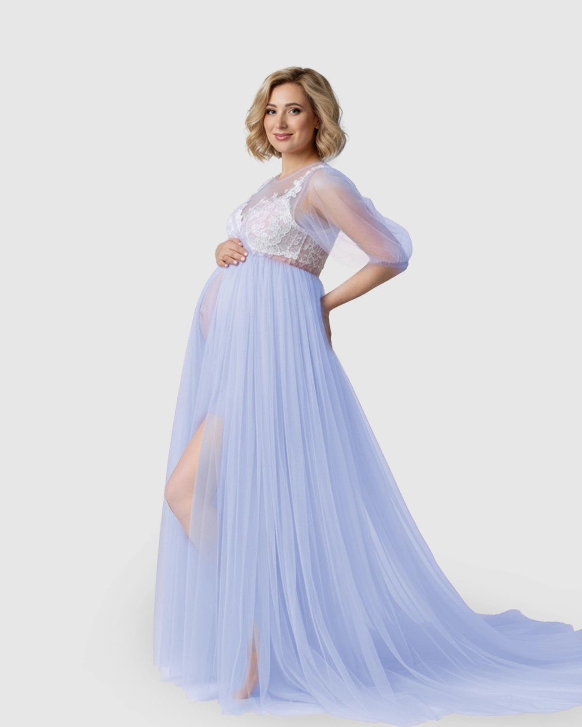 Tulle Lace Swing Trail Maternity Photoshoot Dress
