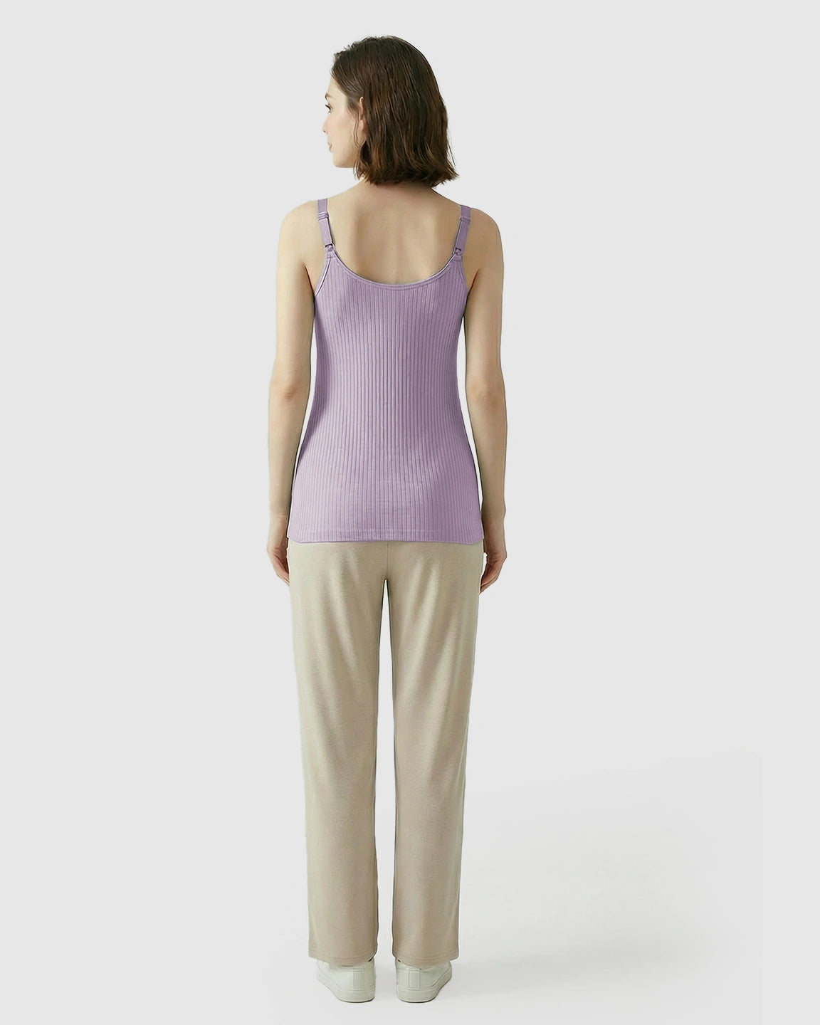 Easy-Access Crisscross Ribbed Nursing Camisole