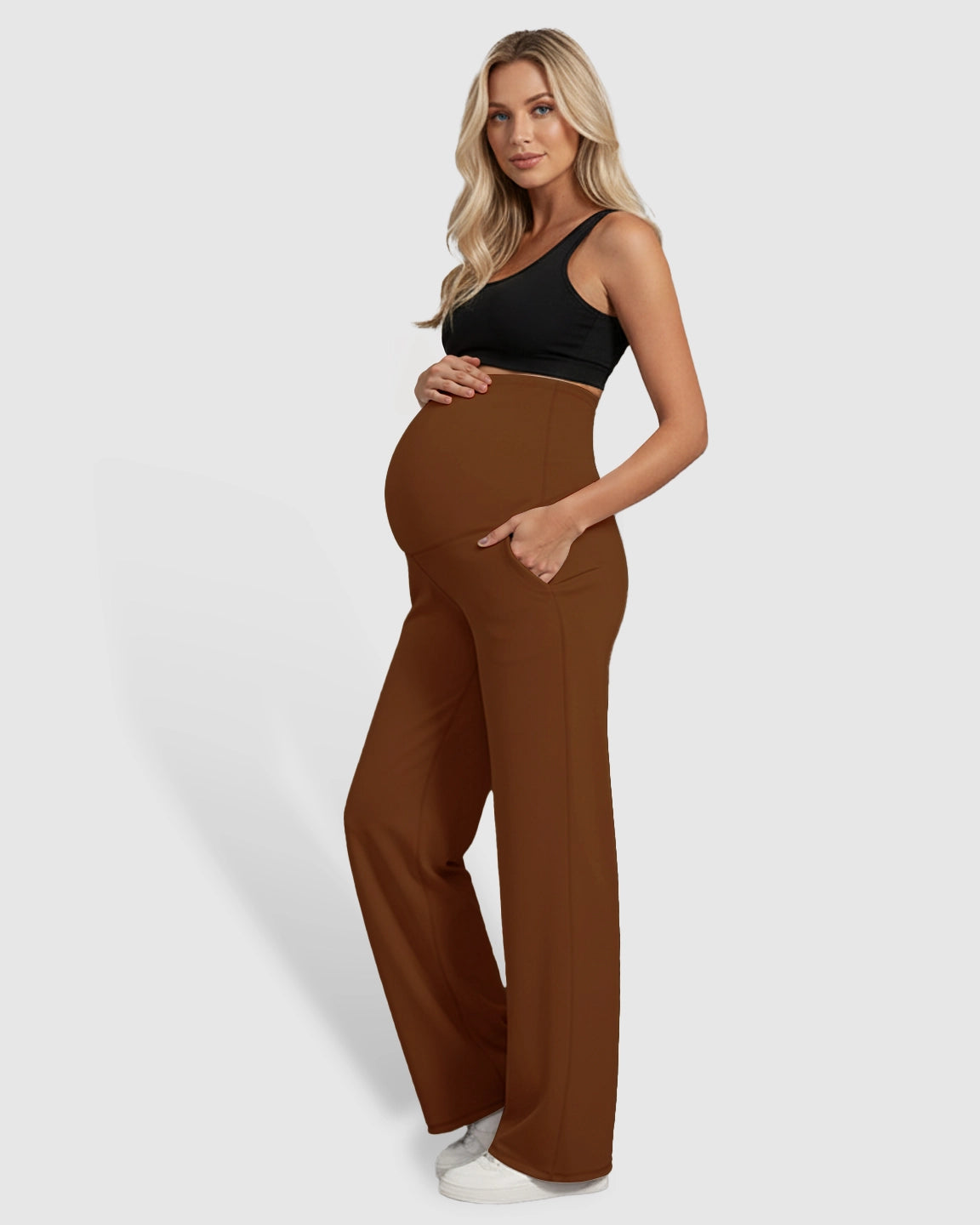 High-Waist Straight-Leg Maternity Pants