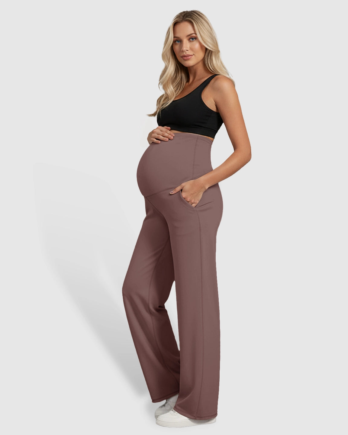 High-Waist Straight-Leg Maternity Pants