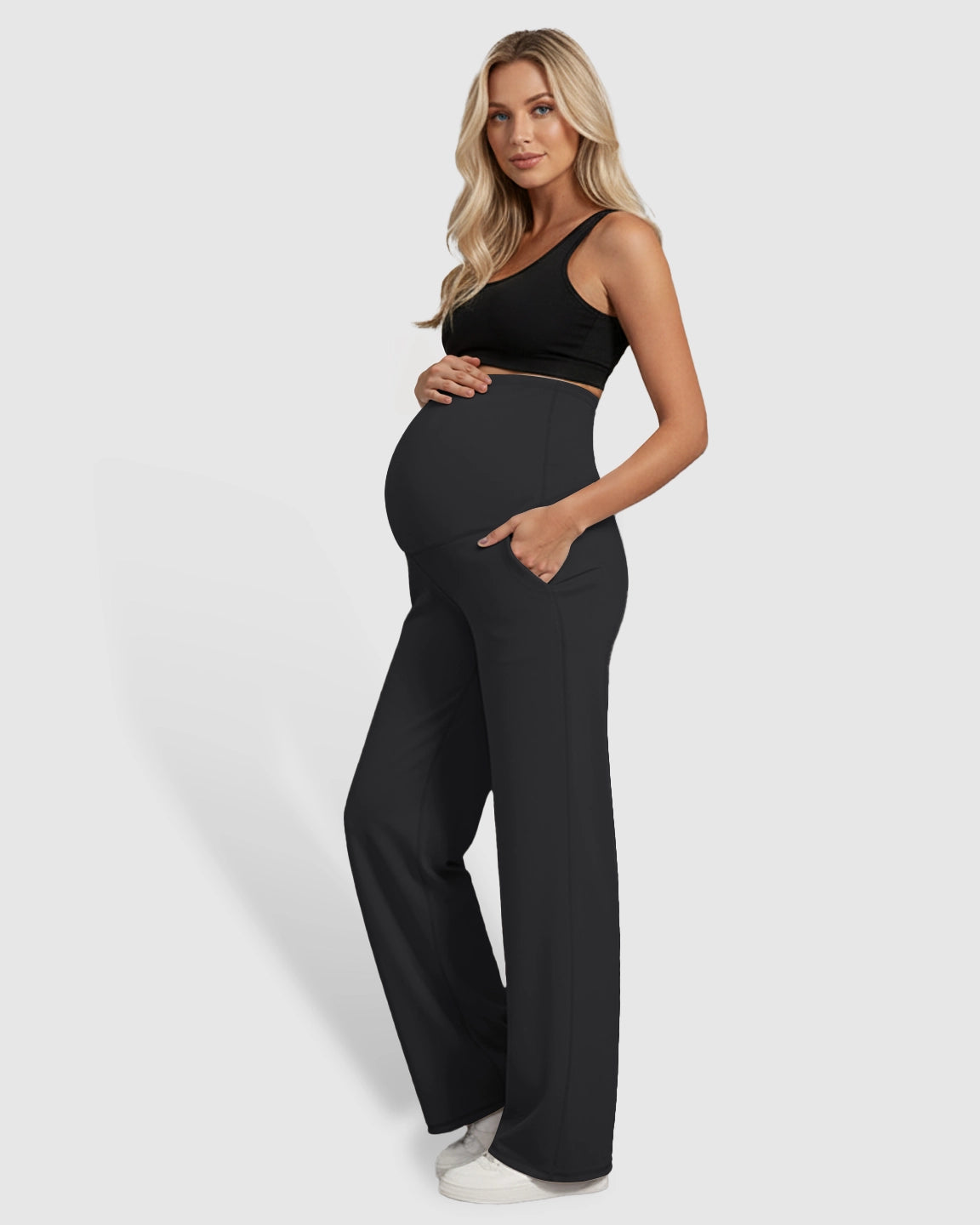 High-Waist Straight-Leg Maternity Pants