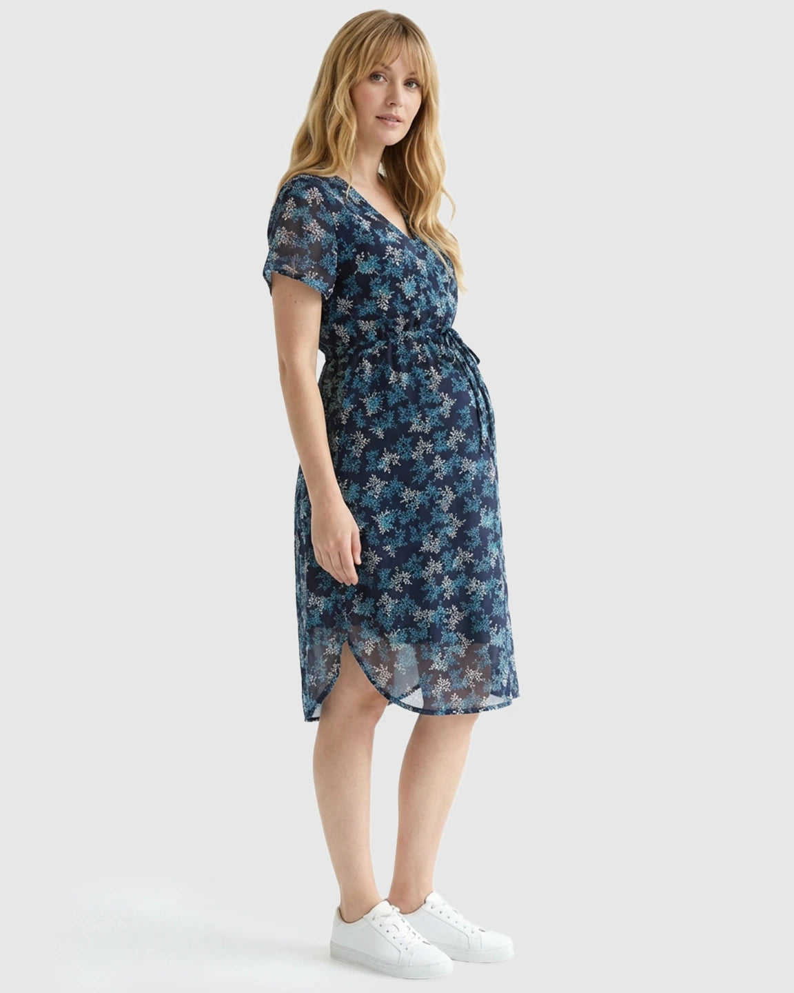 V-Neck Fitted Modal Maternity Dress