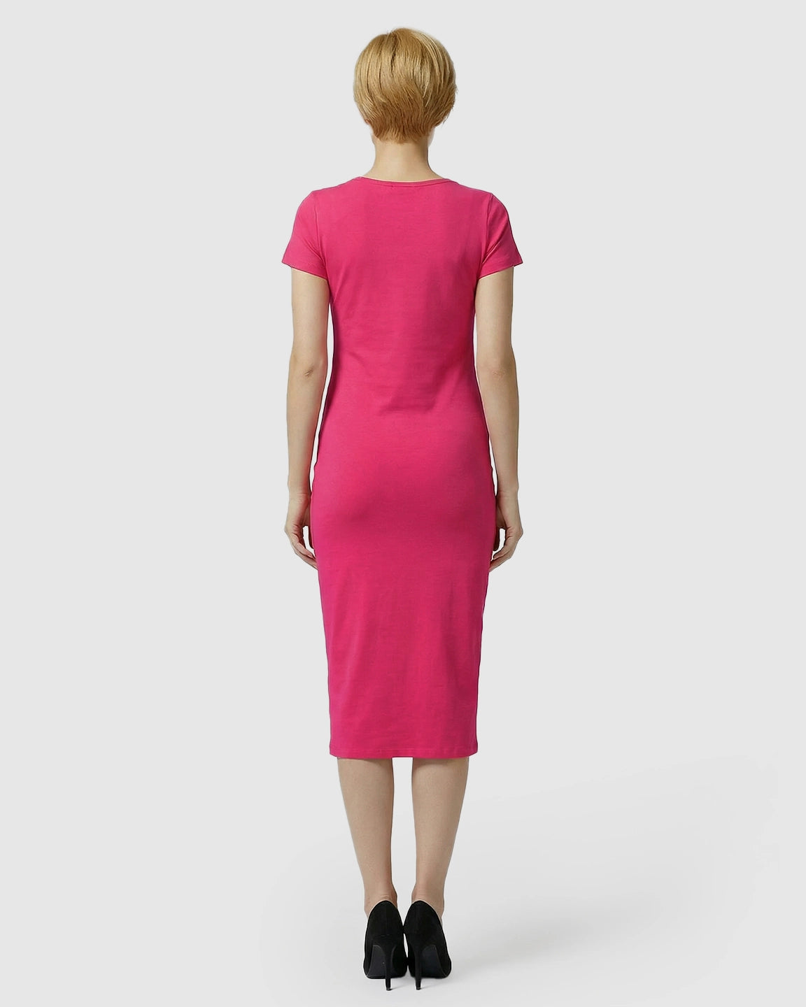 Lift-Up Nursing Access Pencil Skirt Maternity Midi Dress