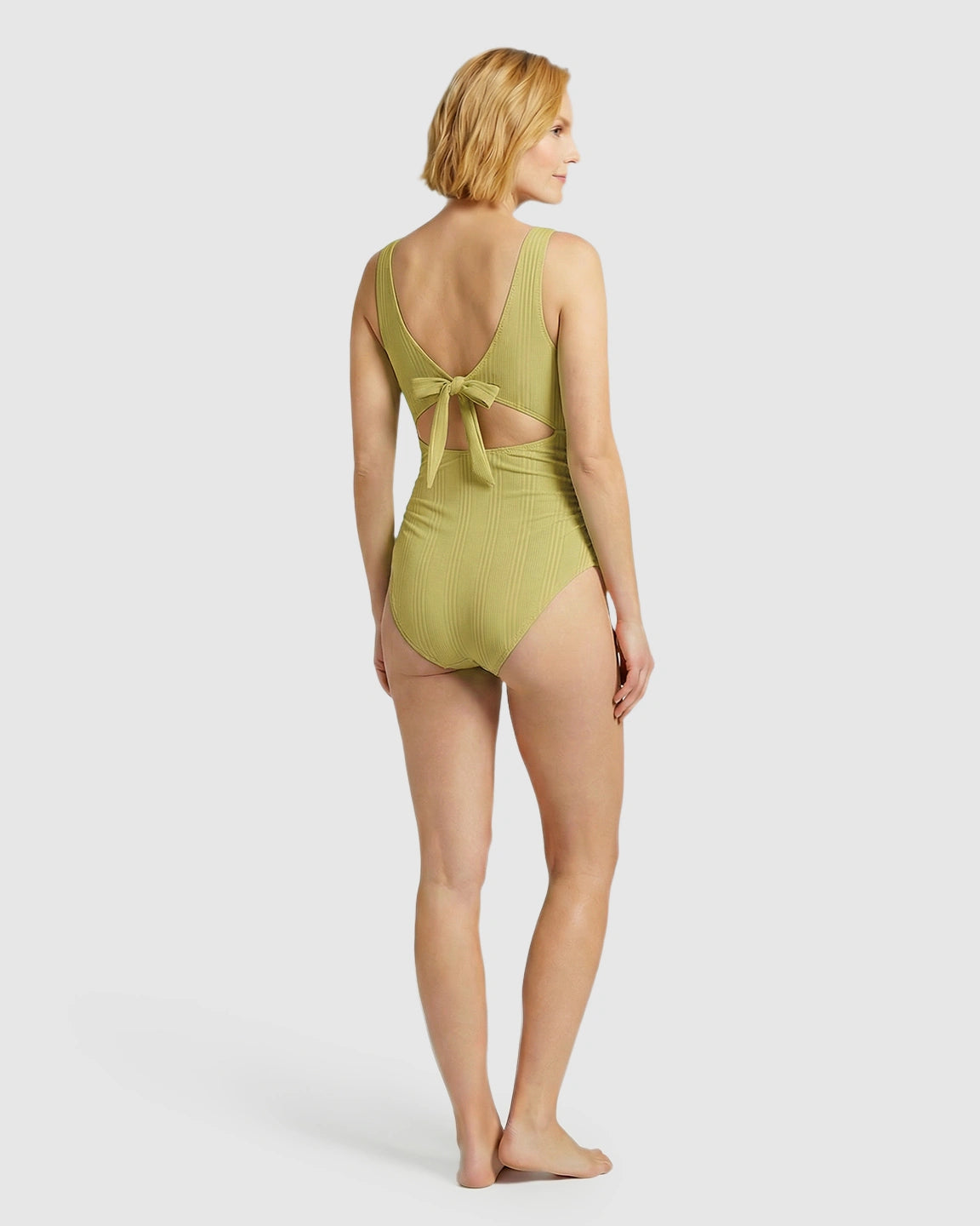 Bow Tie-Back Cutout Maternity Swimsuit