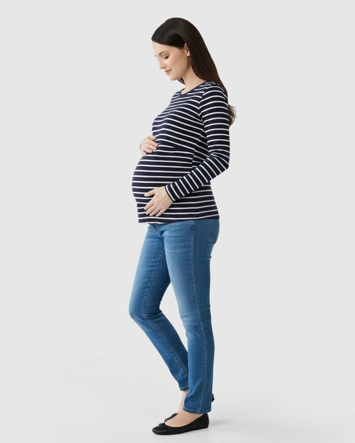 Pull-Up Nursing Opening Scoop Neck Maternity & Nursing Top