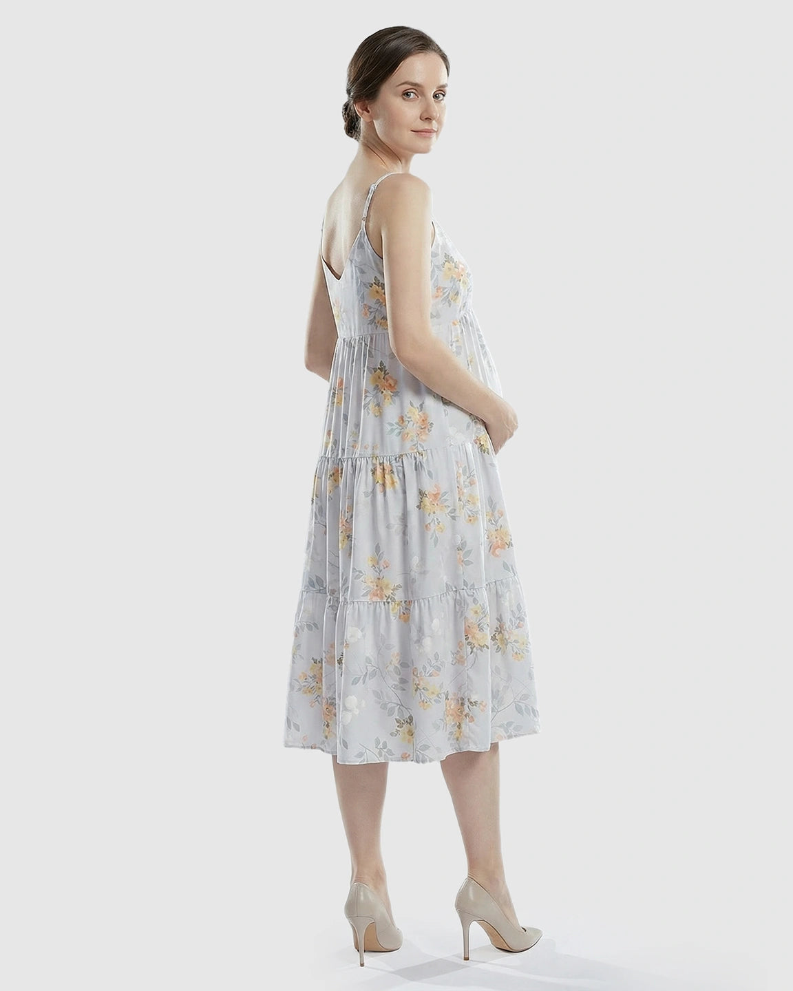 Floral Print Loose Fit Maternity Nightgown