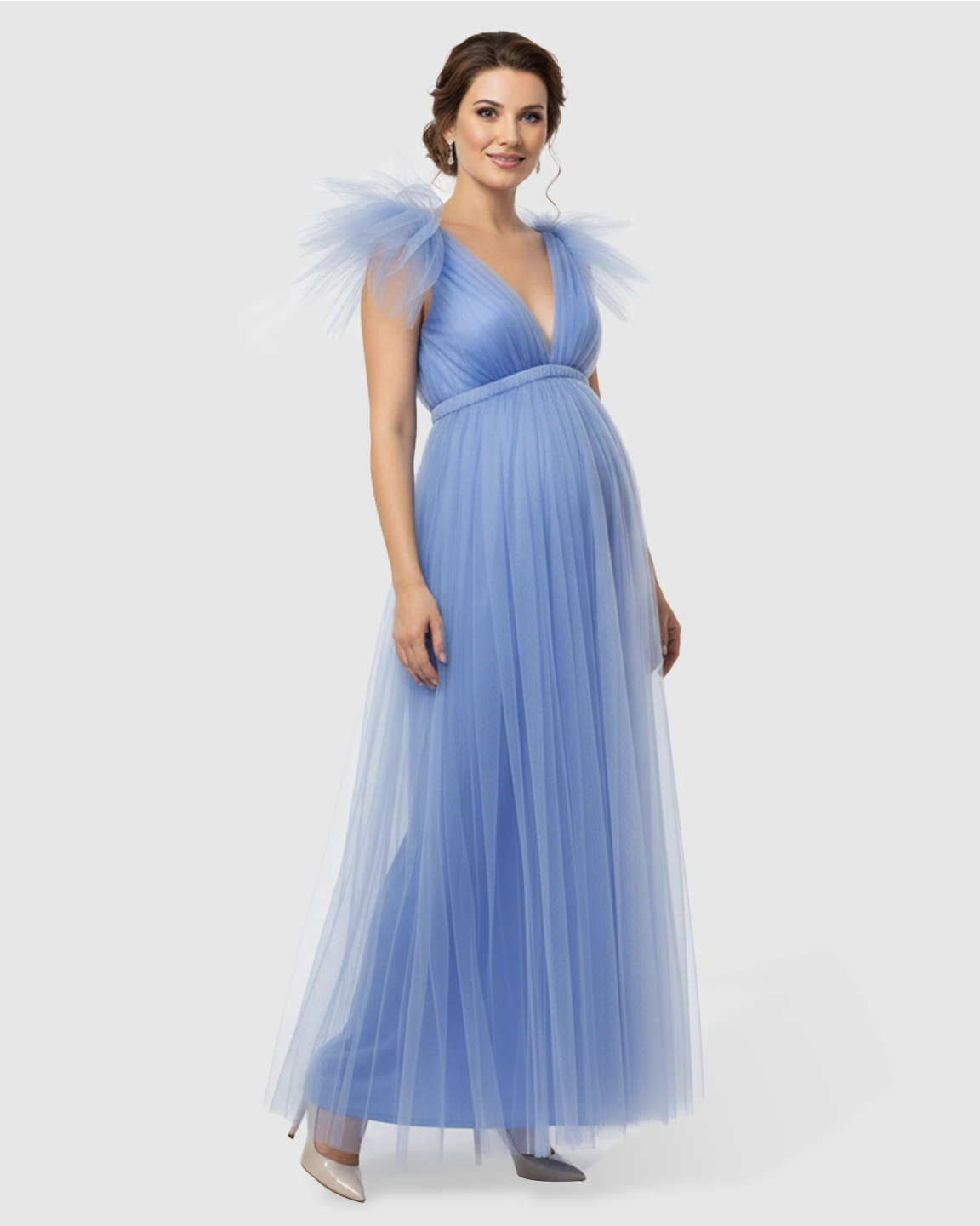 Dramatic Tulle Babydoll Maternity Photoshoot Dress